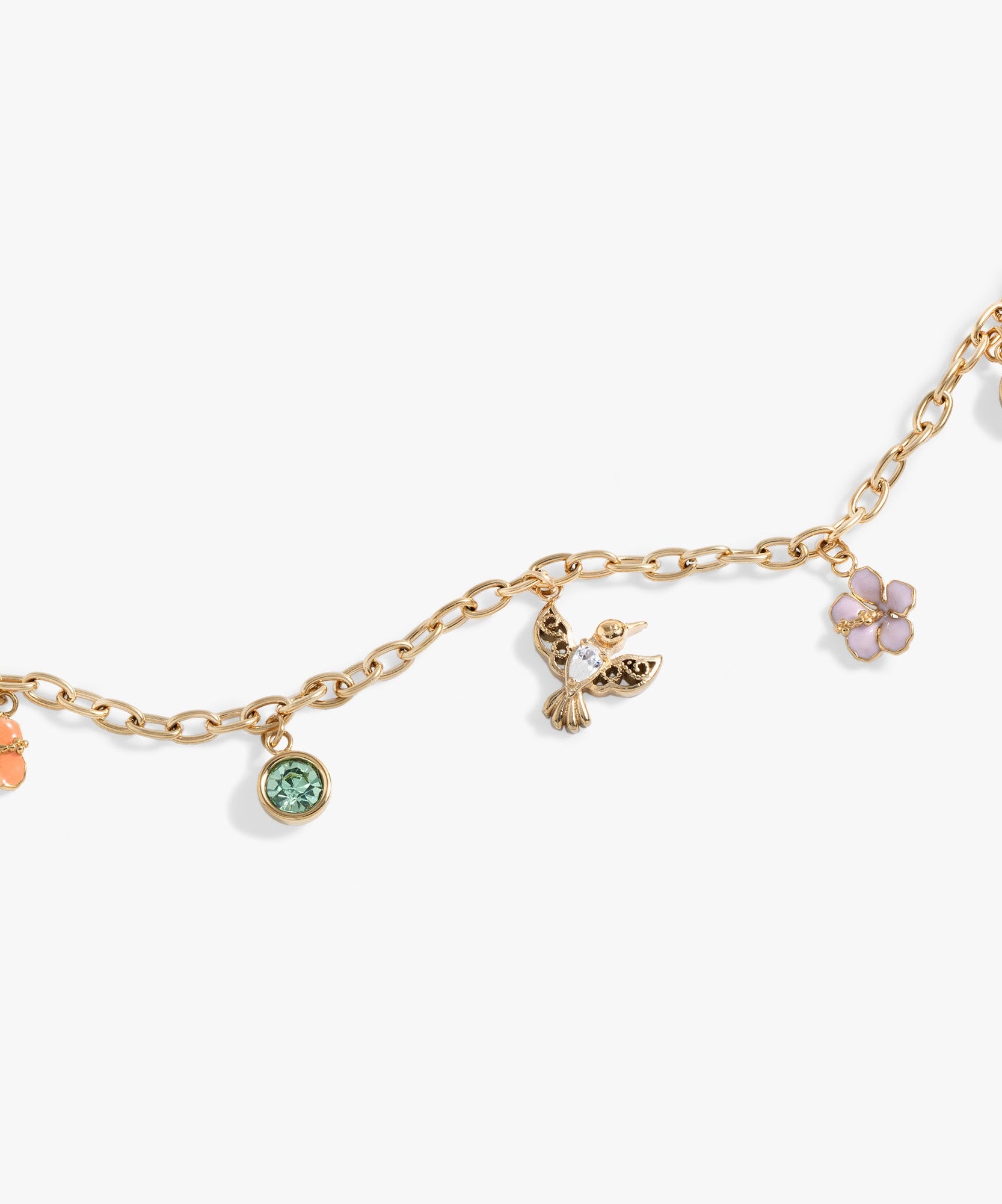 Hummingbird Multicharm Adjustable Anklet