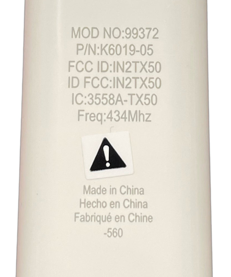 Substitute for Hunter 99372 IN2TX50 Ceiling Fan Remote Control [99770]