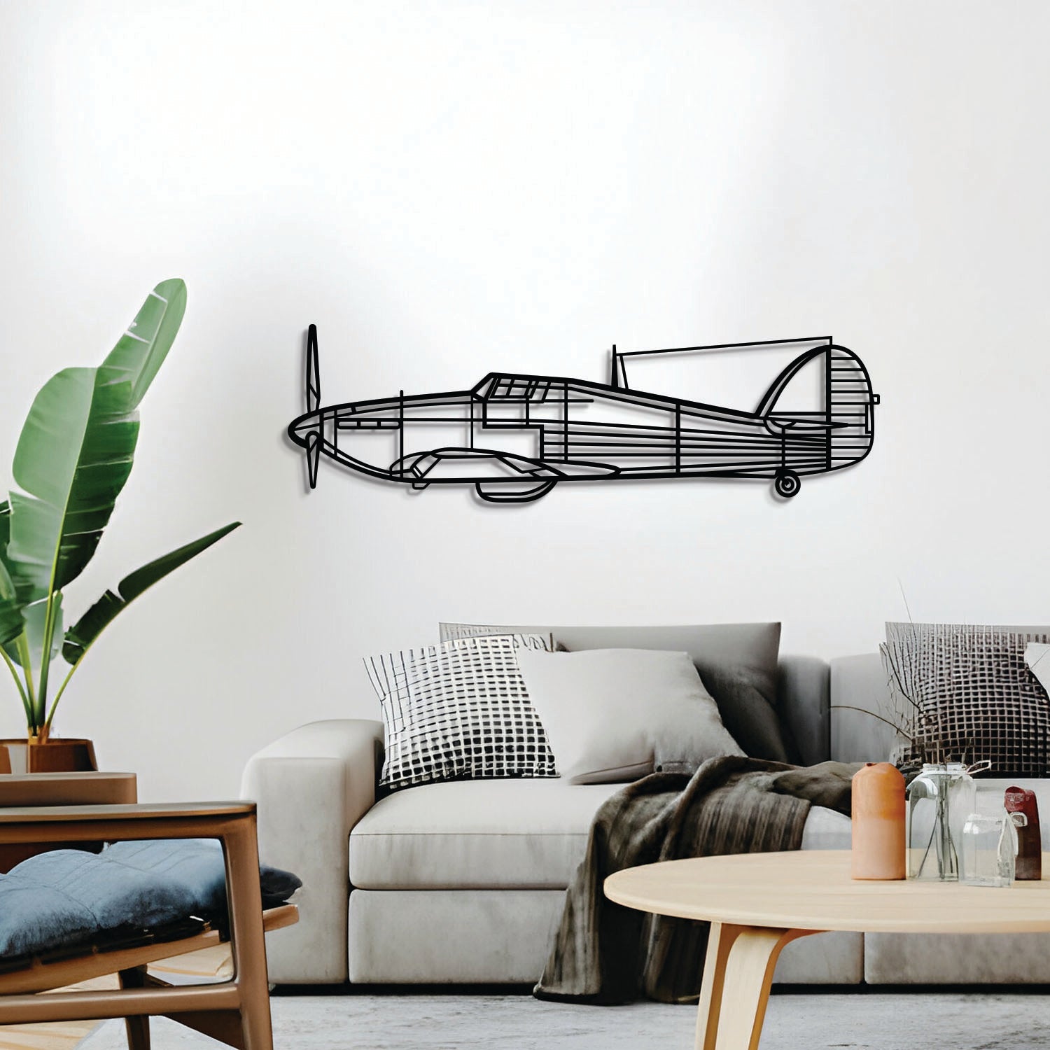 Hurricane Mk I Metallflugzeug-Wandkunst - NCP0572