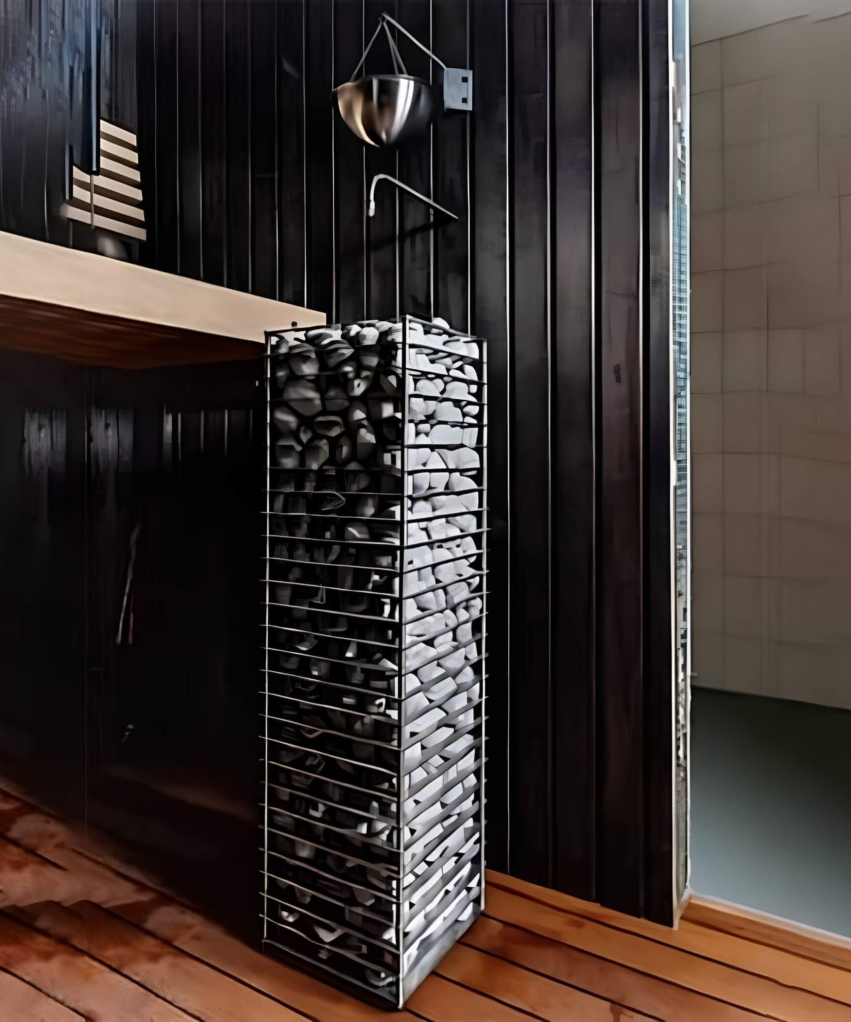 Huum Cliff Slim Electric Stainless Steel Sauna Heater With Digital Controller & Sauna Stones (SAK48752)