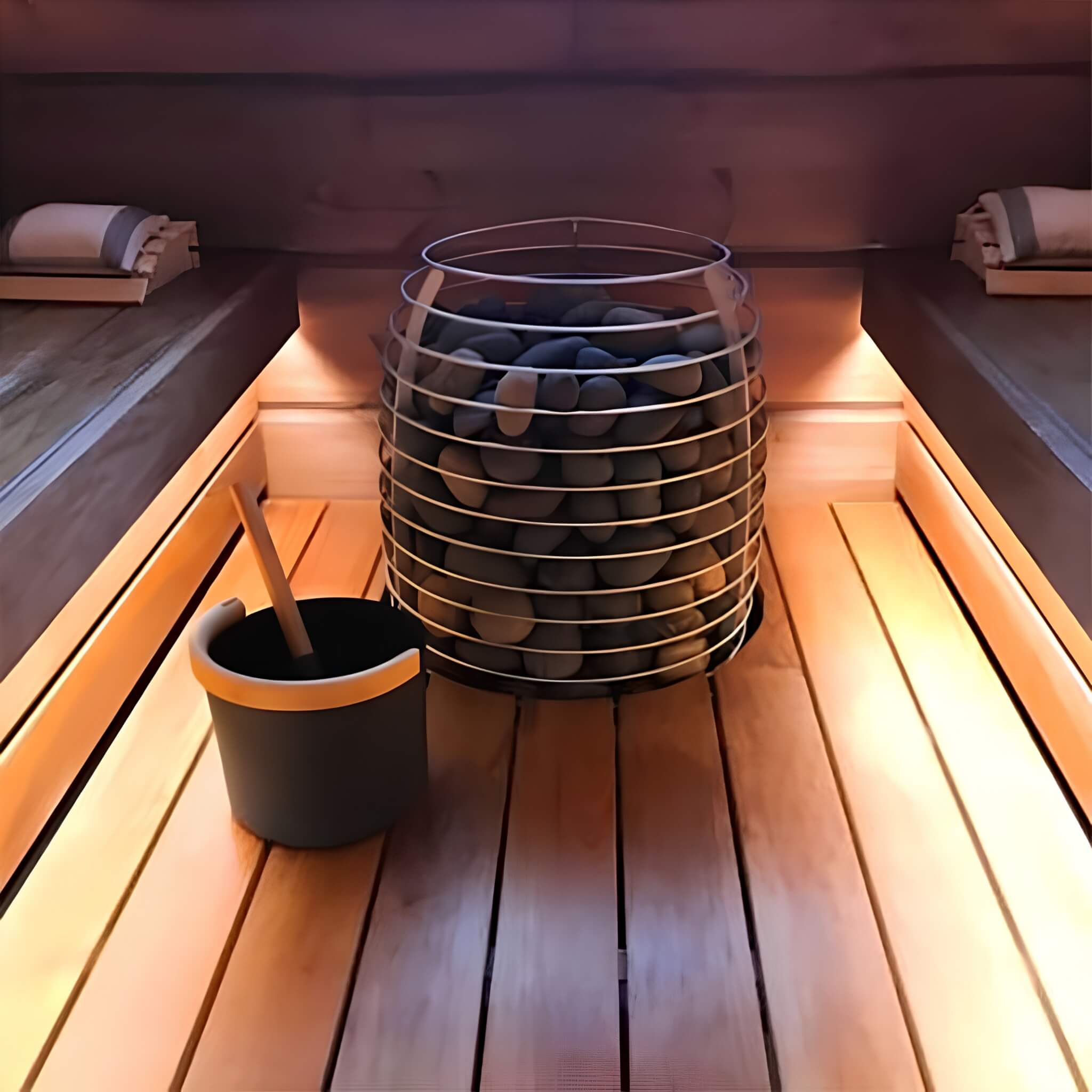 Huum Hive Premium Floor-Mounted Sauna Heater With UKU Control, Extension Box & Sauna Stones (SAK61250)