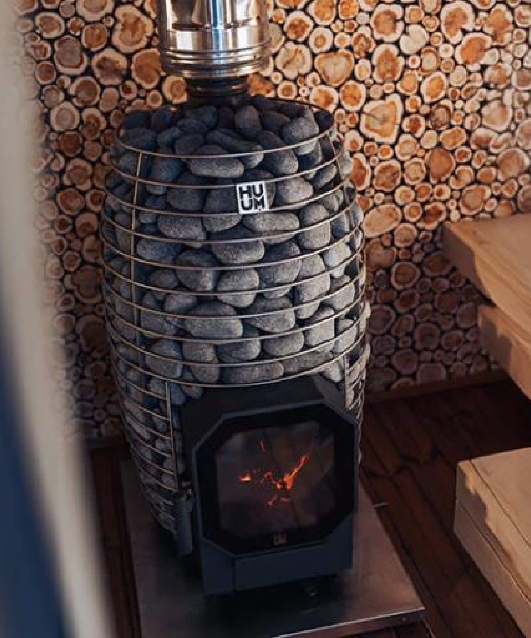 Huum Hive Flow 9.8KW Wood-Burning Sauna Stove With Sauna Stones [H1015012] (SAK85179)