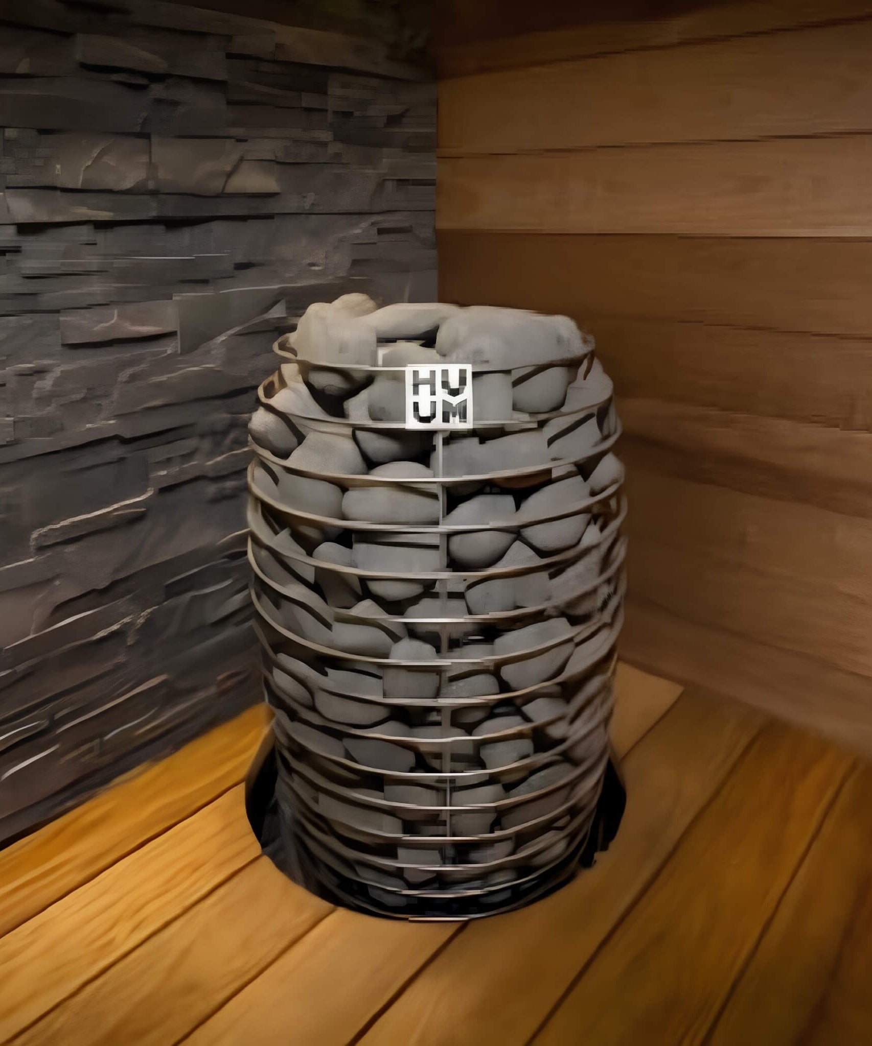 Huum Hive Mini Floor Mount Traditional Steel Sauna Heater With Digital Controller & Sauna Stones (SAK91438)
