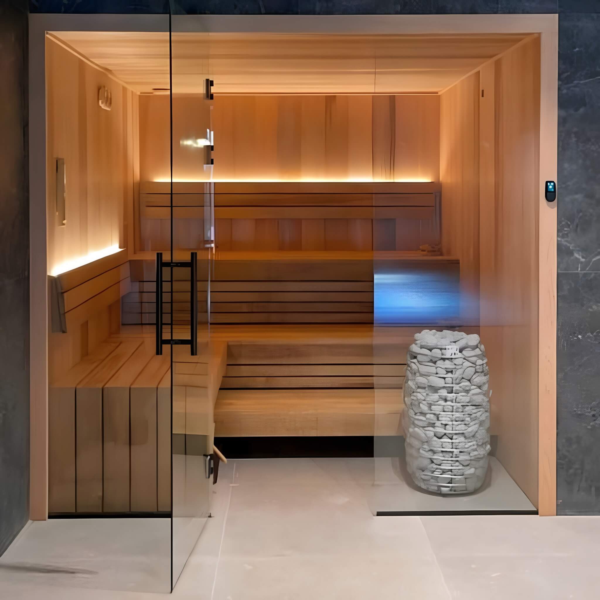 Huum Hive Mini Floor Mount Traditional Steel Sauna Heater With Digital Controller & Sauna Stones (SAK91438)