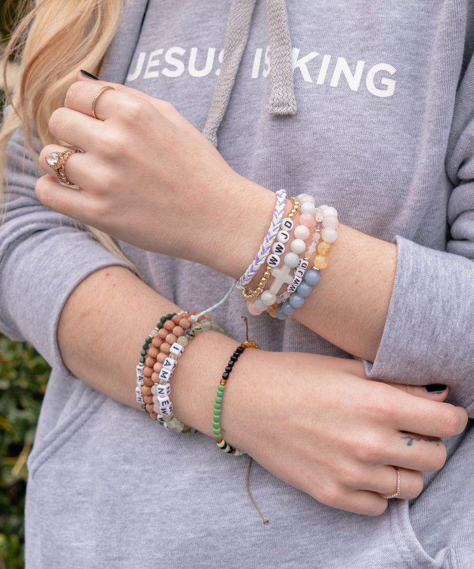 I Am New Letter Bracelet