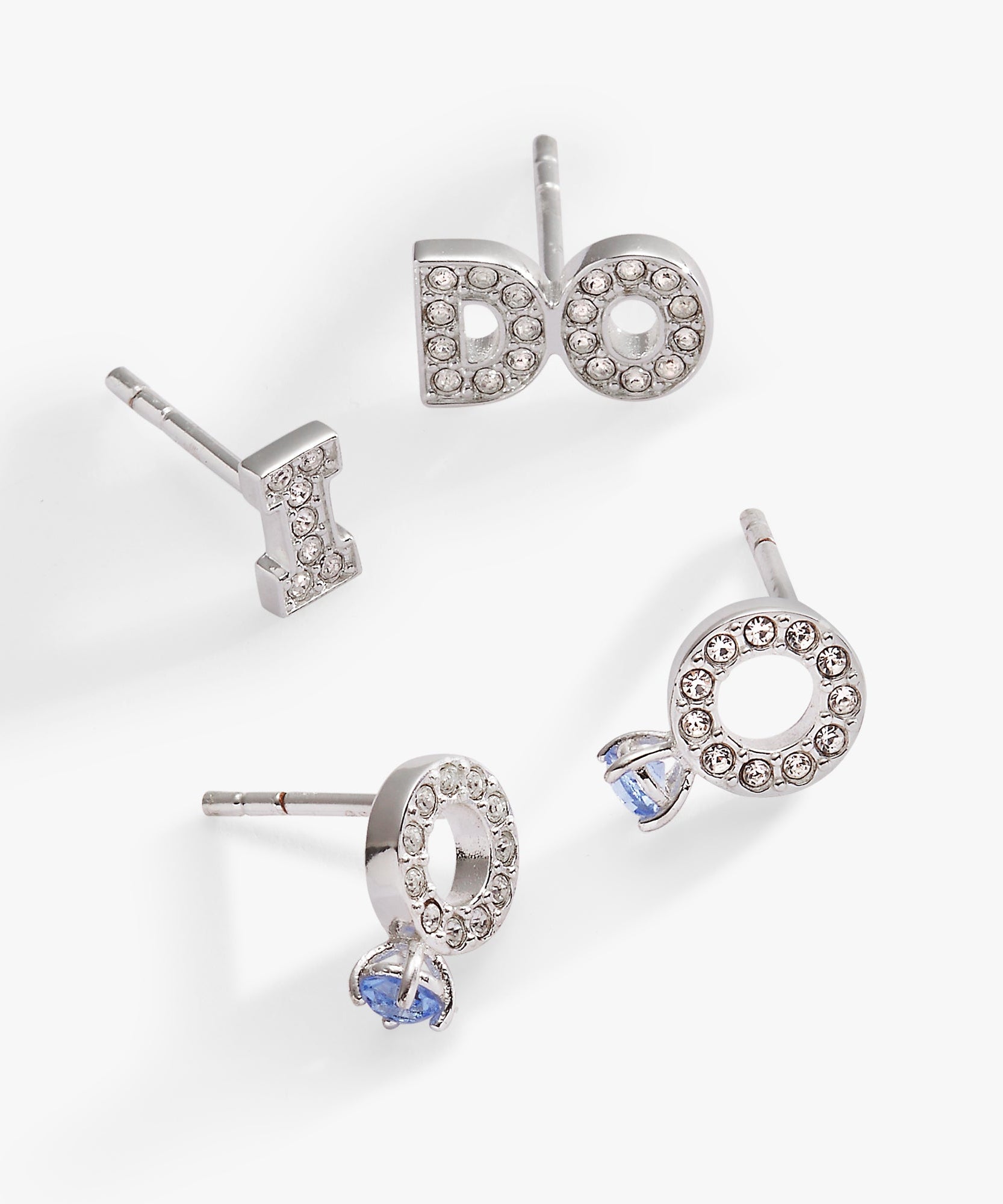 Bridal “I Do” Stud Earring Set of 2