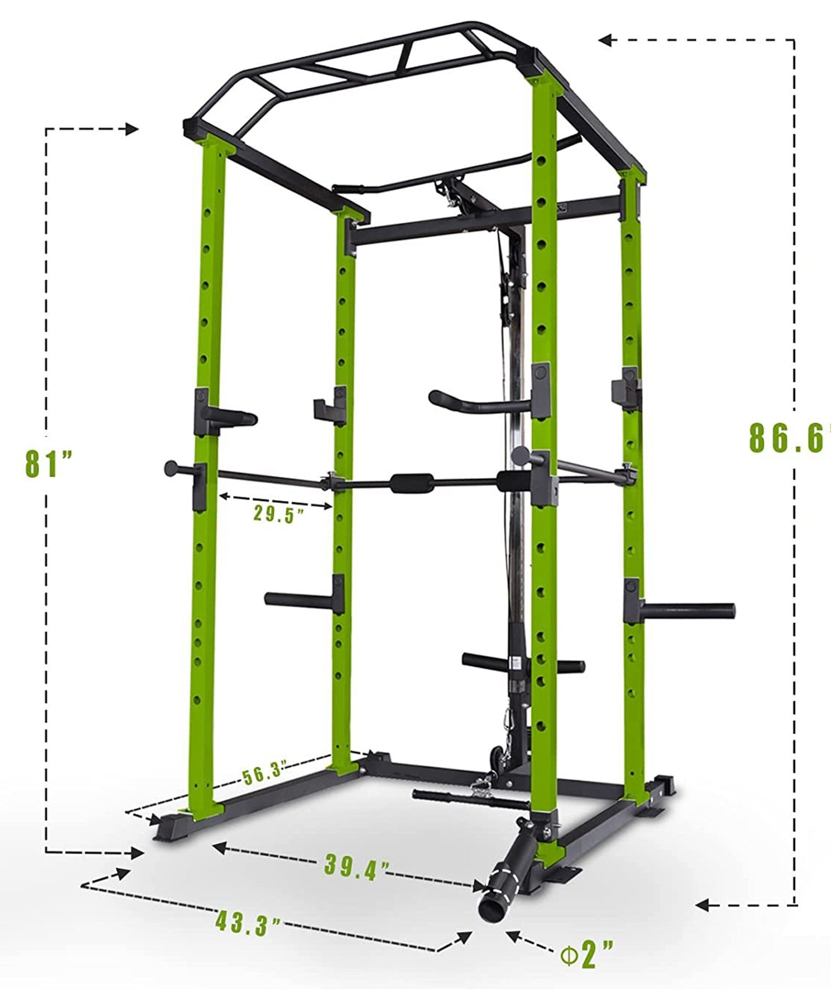 IFast Adjustable Home Gym Power Cage & Squat Rack With Pull-Up Bar Barbell Rack, 1000LBS (SAK12649)