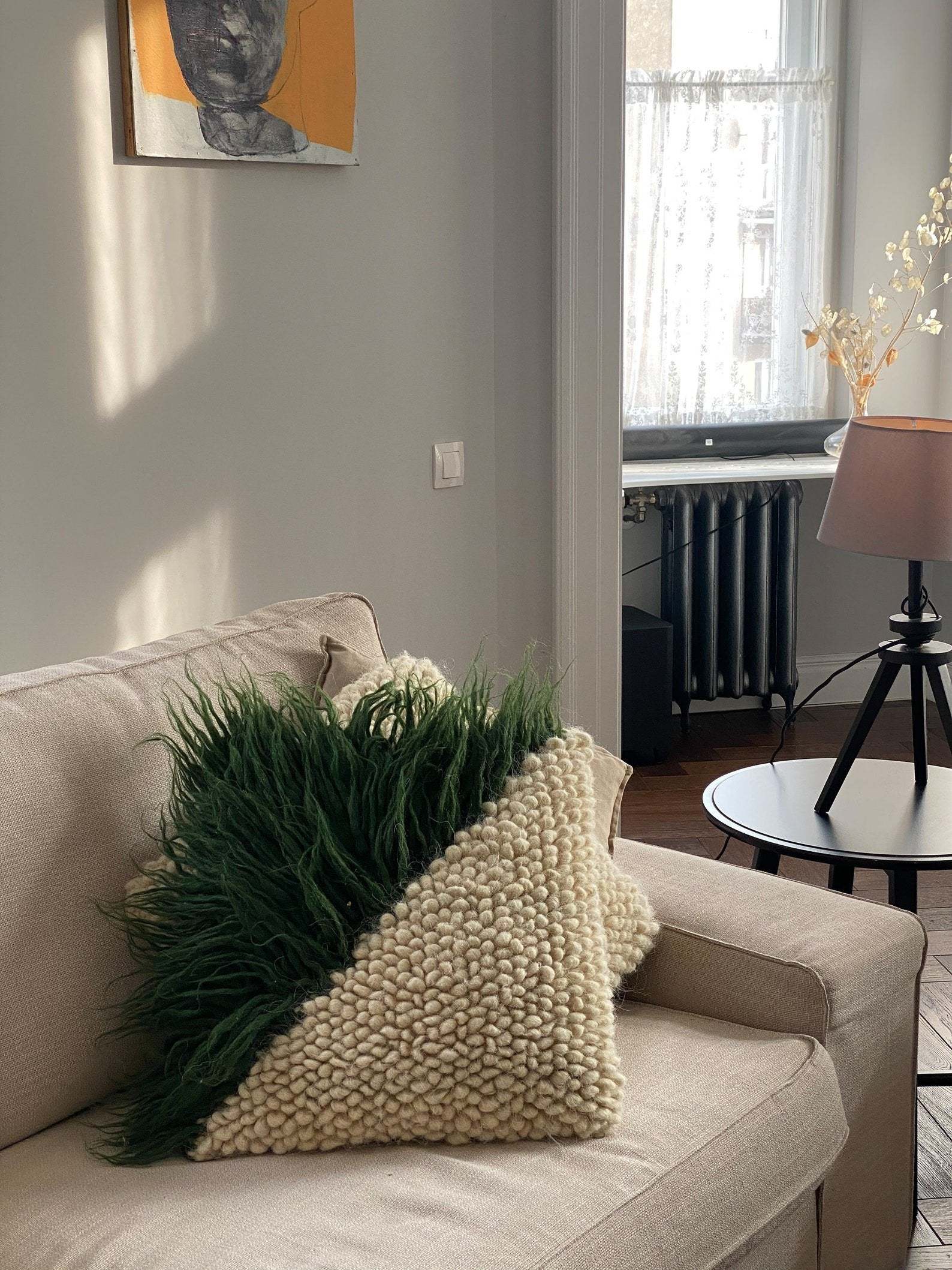 Handwoven Pillow "Forest" Moss