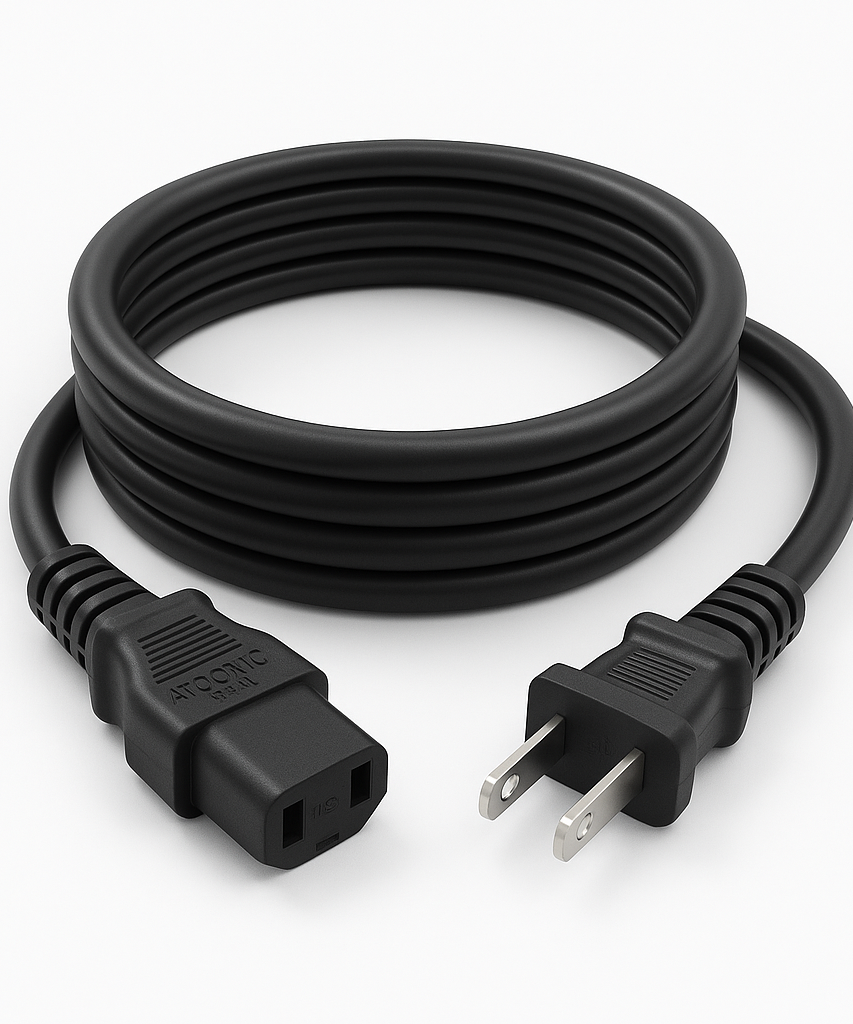 Denon AC Power Cable Cord | 6 ft | 2-Prong Female to 2-Prong Male | 125V AC - 943611501140S - 6 Feet