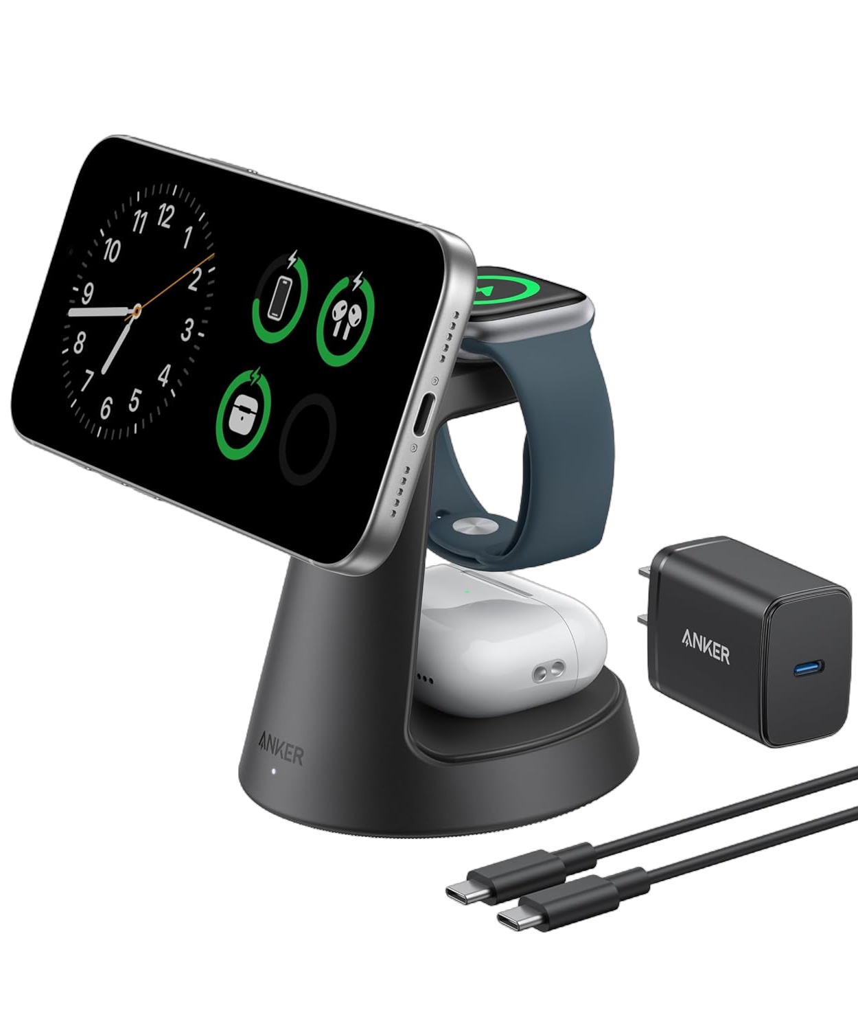 Anker MagGo Wireless Charging Station (3-in-1, Dock Stand)