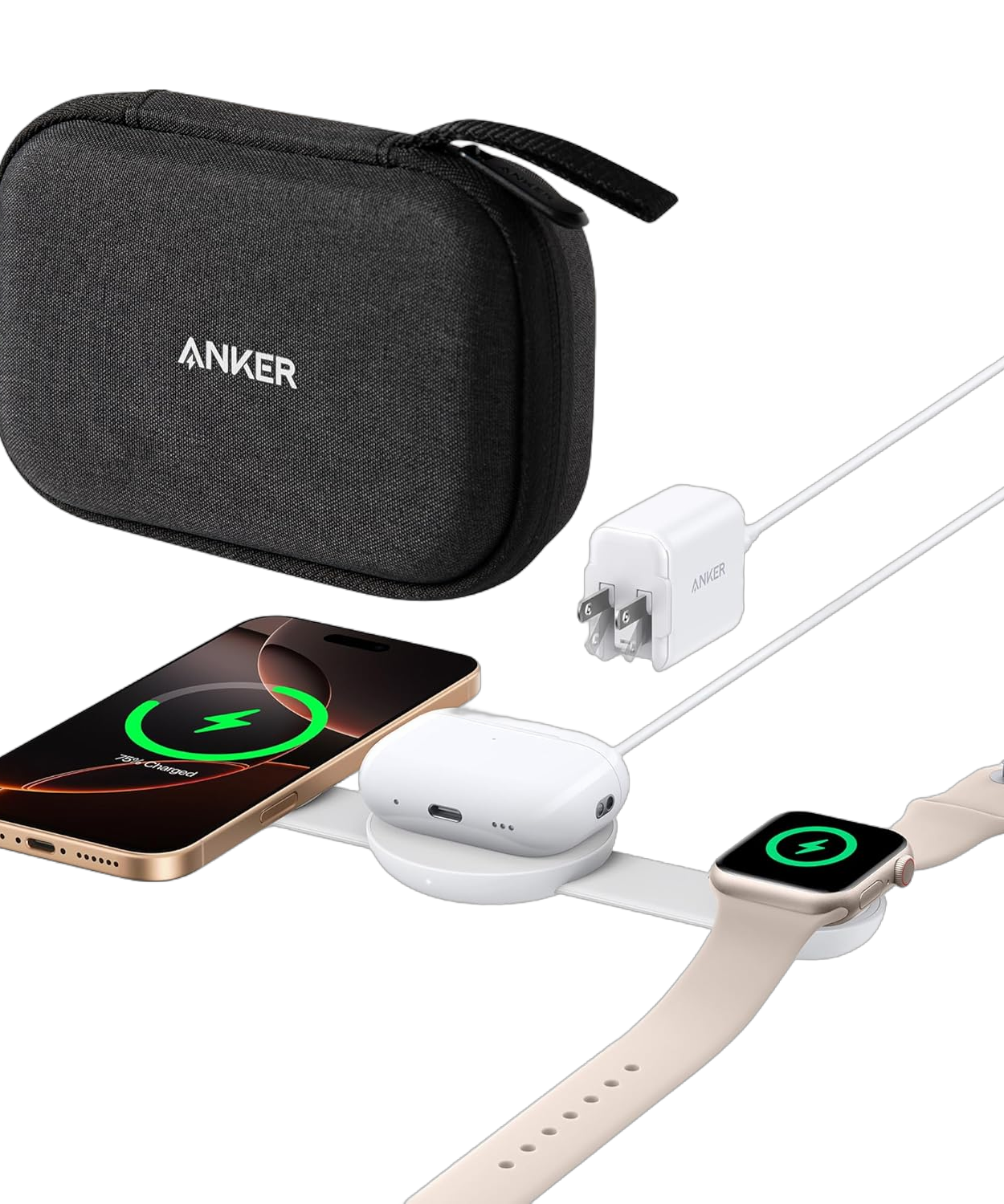 Anker MagGo Wireless Charging Station (3-in-1, Foldable Pad)