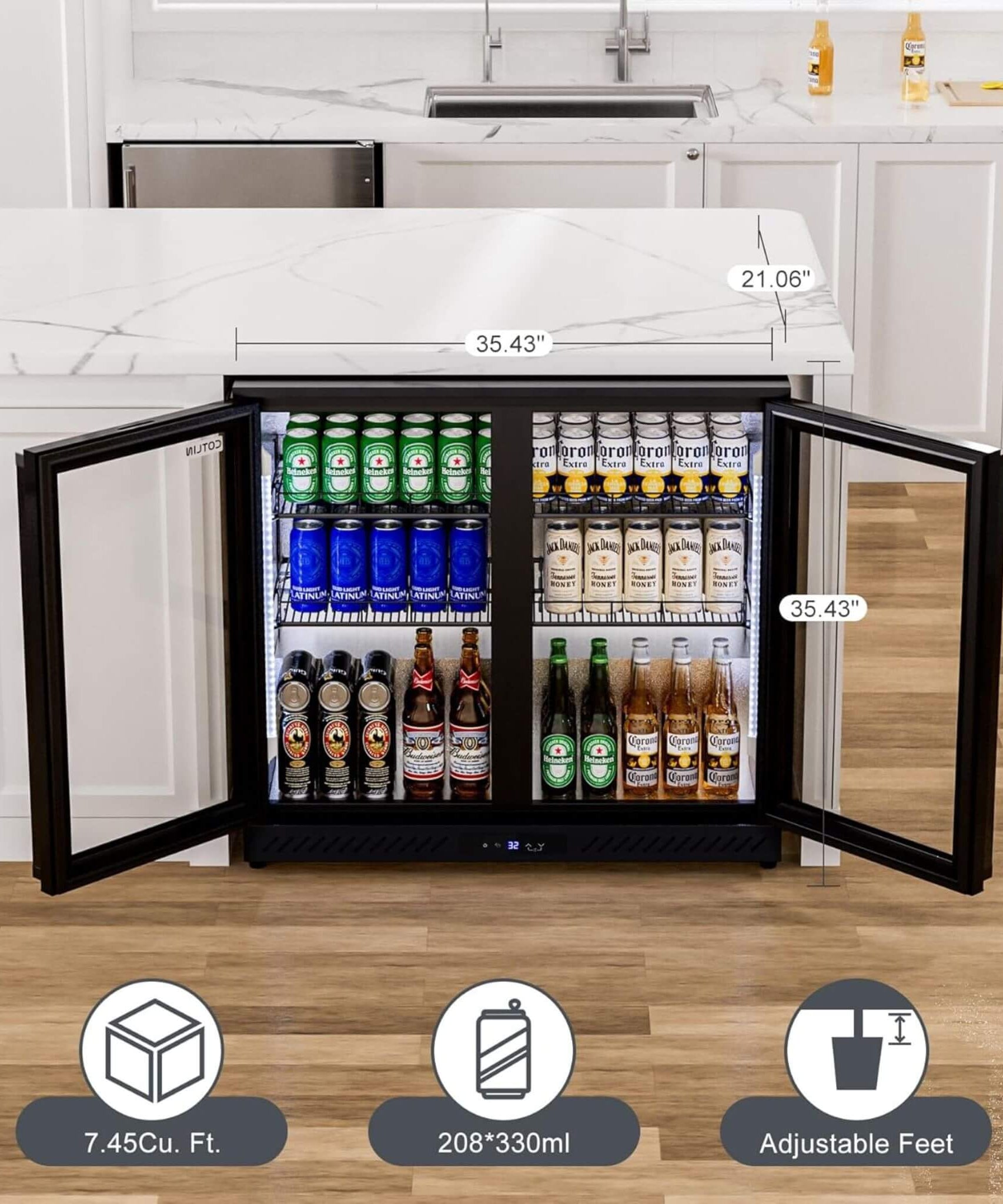 Industrial Freestanding Undercounter Beverage Refrigerator (SAK84019)