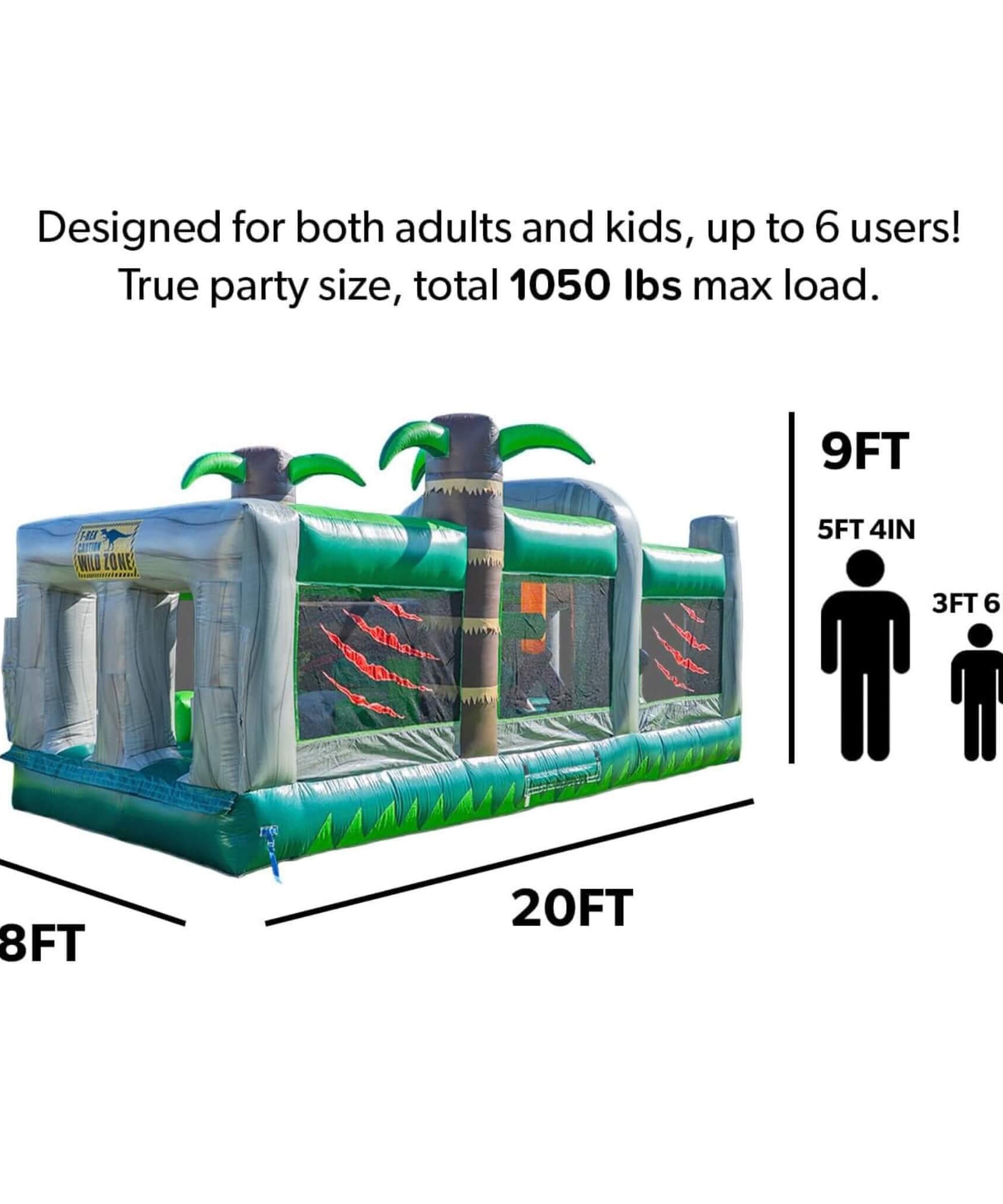 20FT Inflatable Dinosaur Obstacle Course With Blower (SAK90817)
