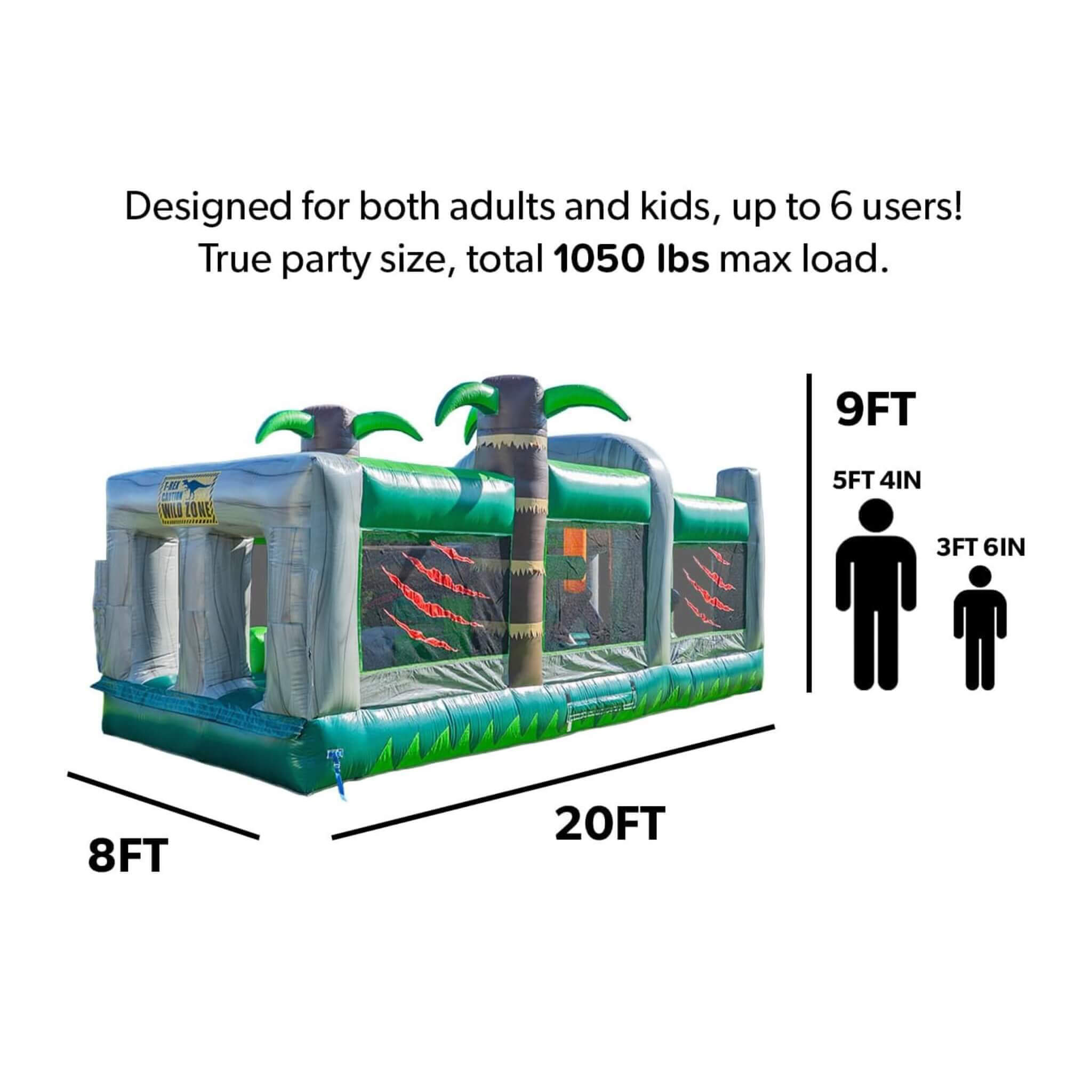 20FT Inflatable Dinosaur Obstacle Course With Blower (SAK90817)