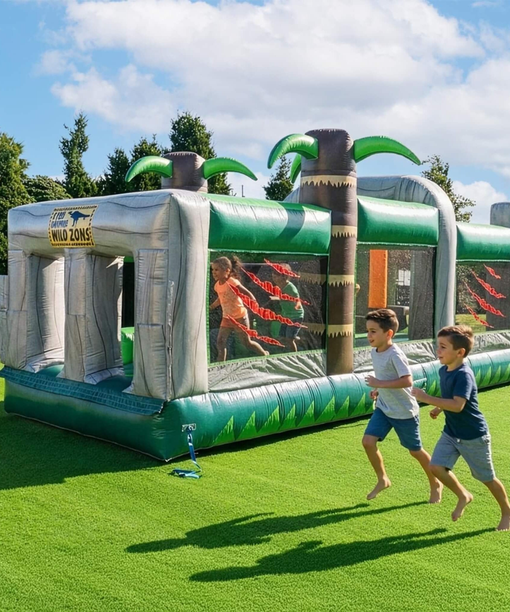 20FT Inflatable Dinosaur Obstacle Course With Blower (SAK90817)