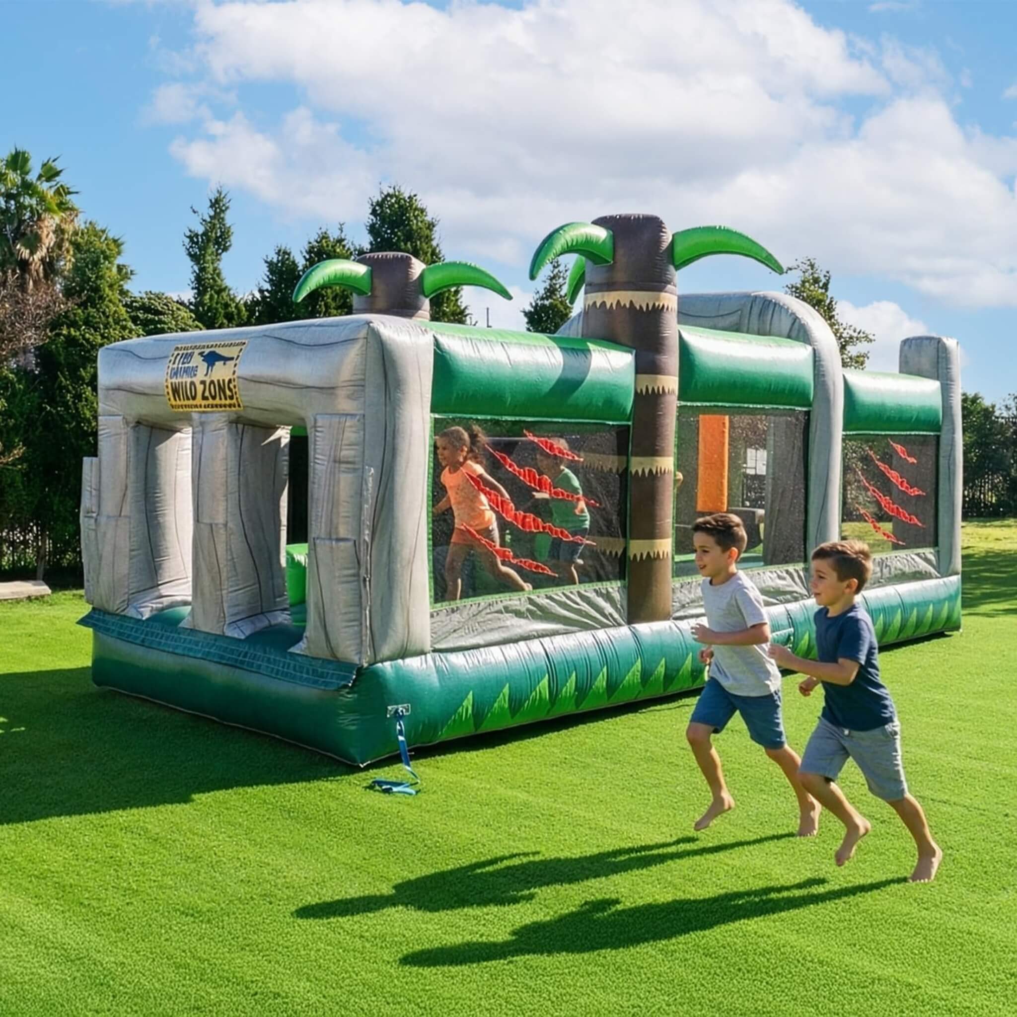 20FT Inflatable Dinosaur Obstacle Course With Blower (SAK90817)
