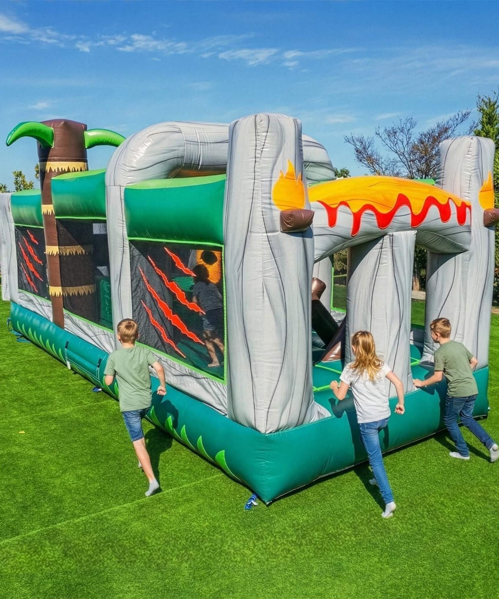 20FT Inflatable Dinosaur Obstacle Course With Blower (SAK90817)