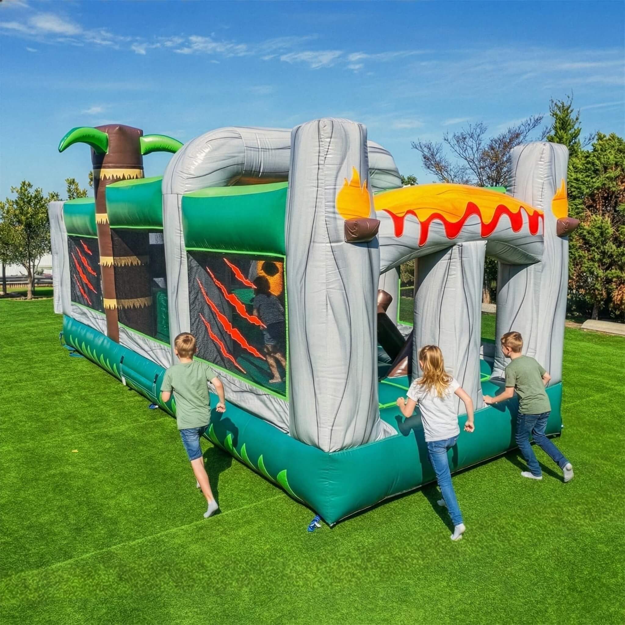 20FT Inflatable Dinosaur Obstacle Course With Blower (SAK90817)