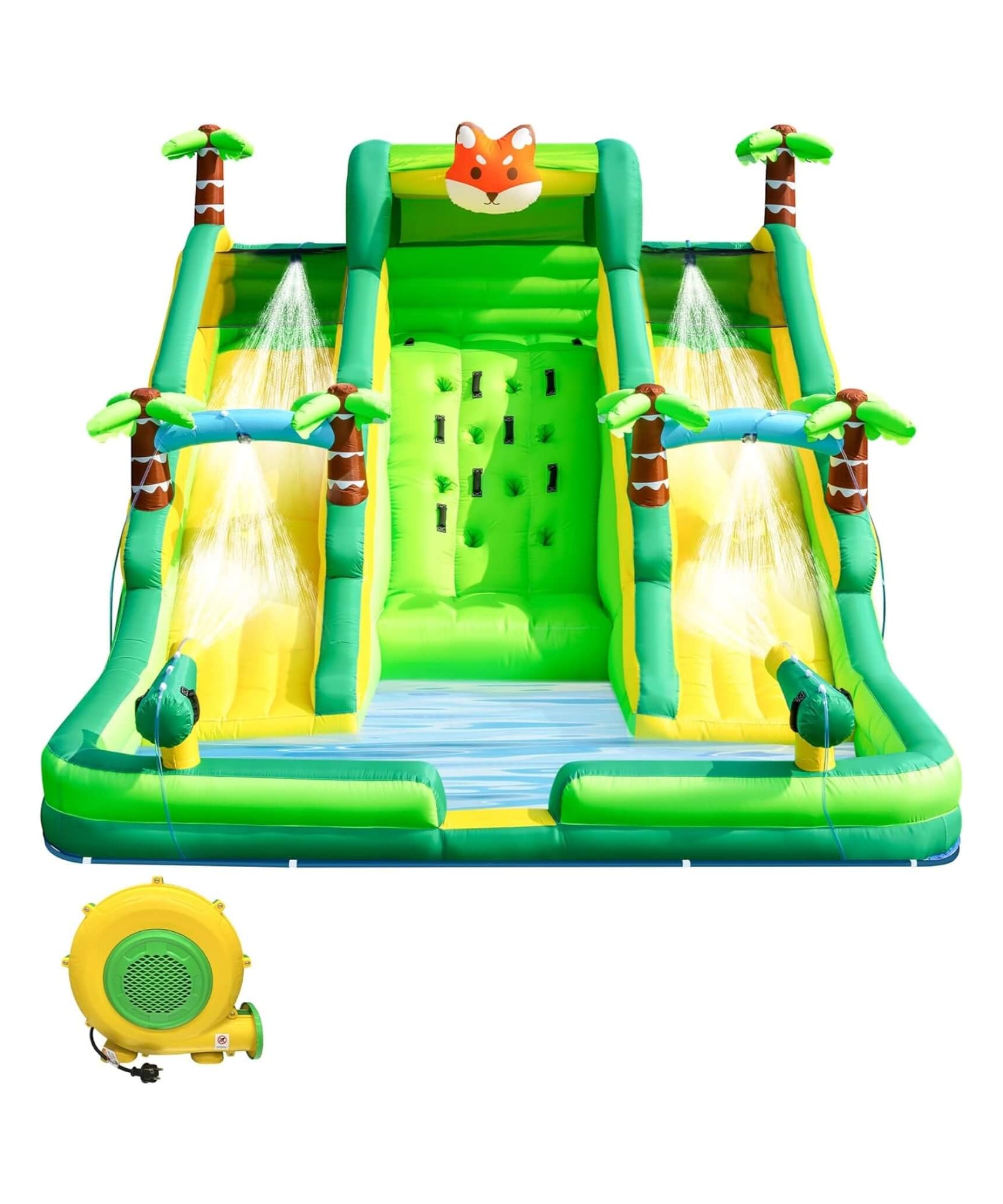 Inflatable Water Slide Park With Pool And Climbing Wall (SAK90736)