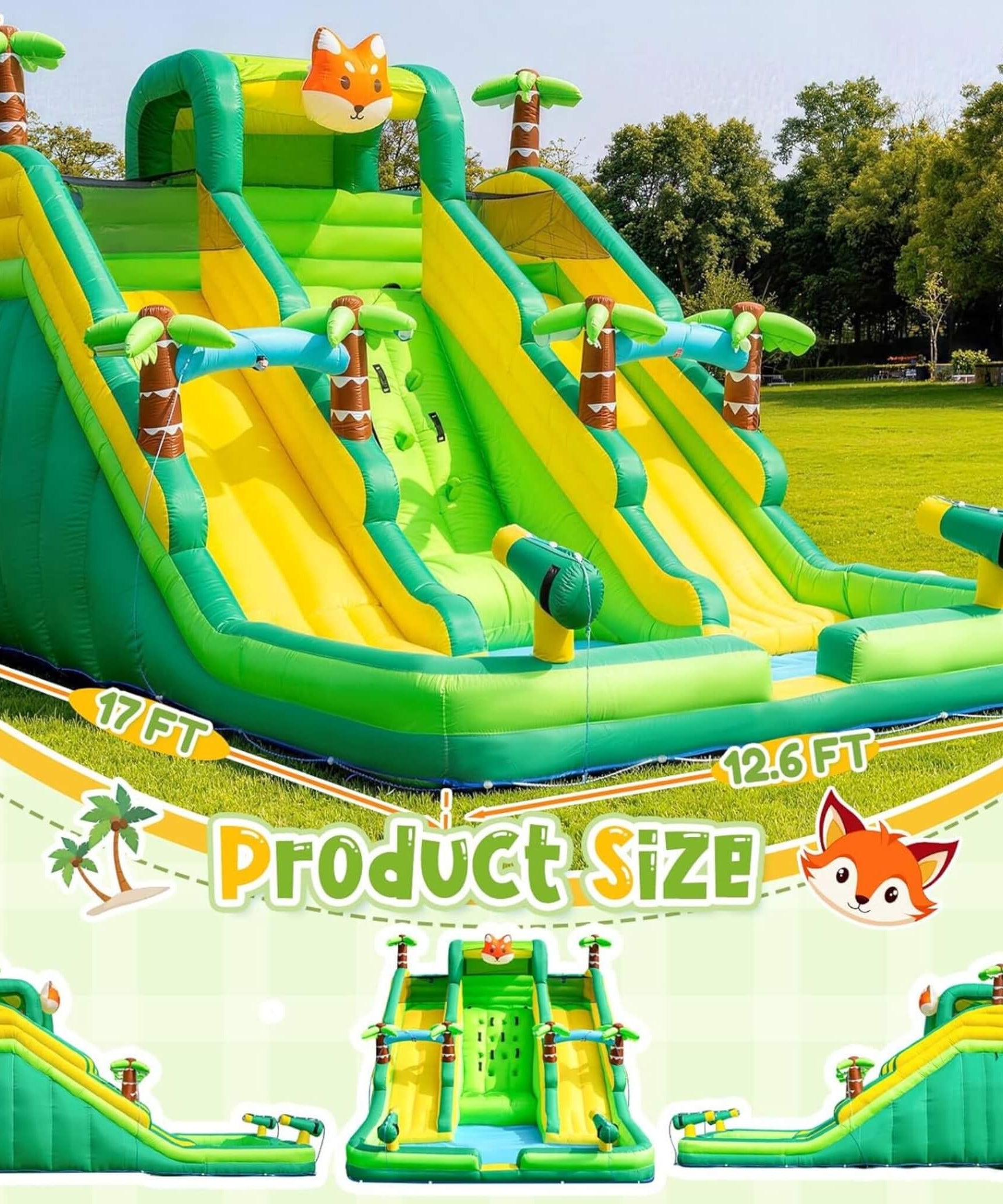 Inflatable Water Slide Park With Pool And Climbing Wall (SAK90736)