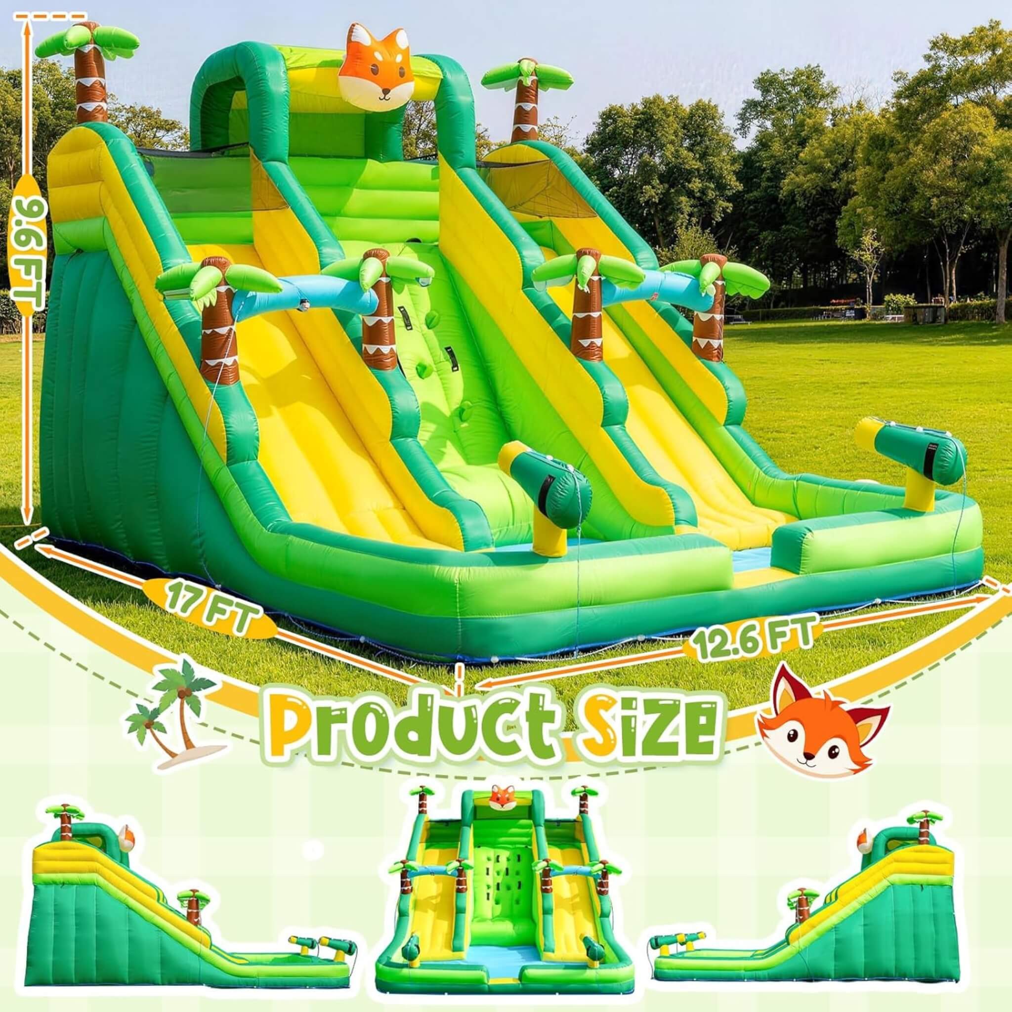 Inflatable Water Slide Park With Pool And Climbing Wall (SAK90736)