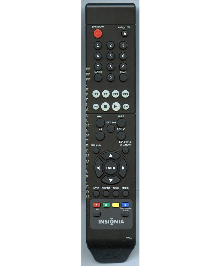 Insignia BD003 Blu-ray Remote Control