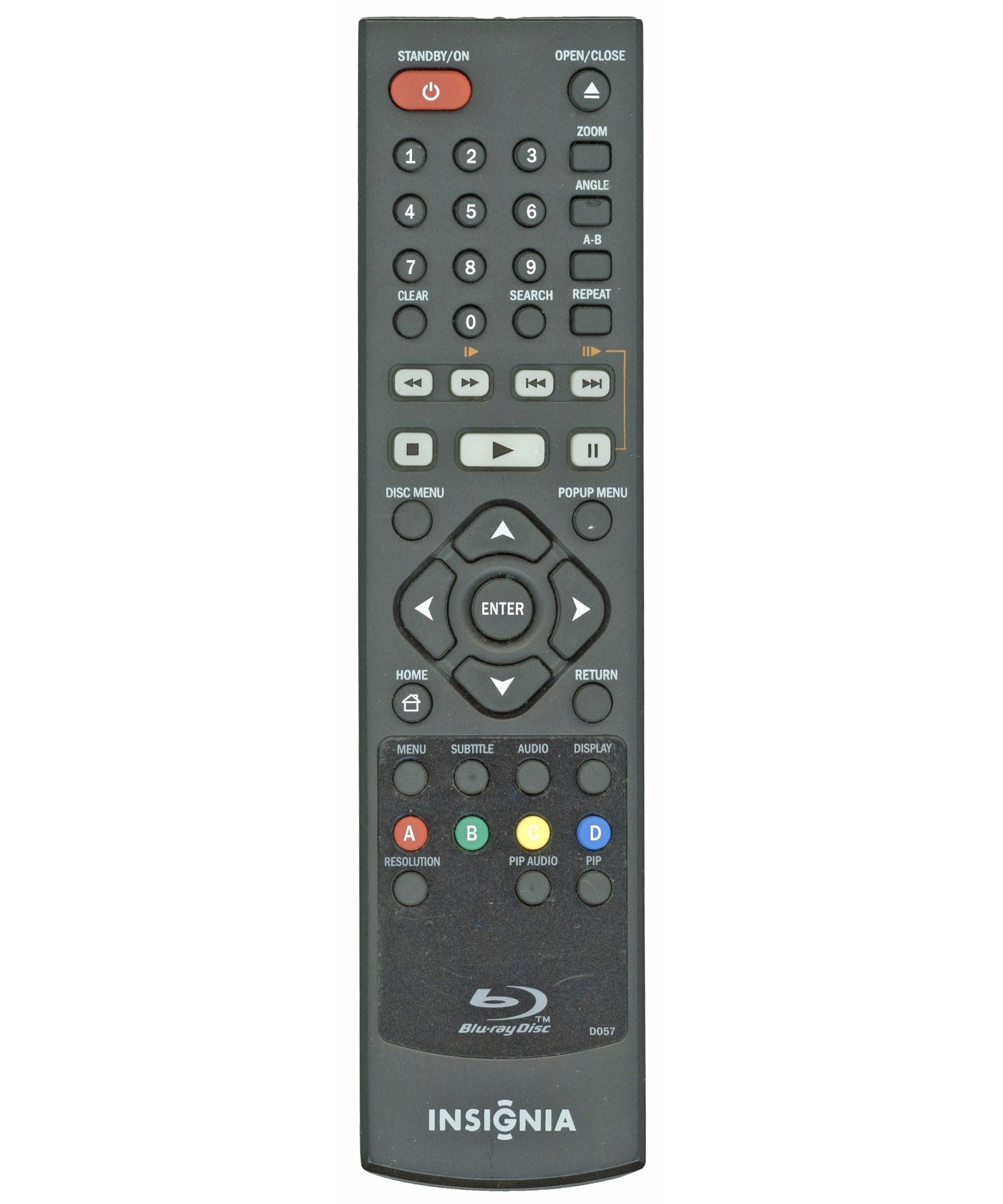 Insignia D057 Blu-ray Remote Control