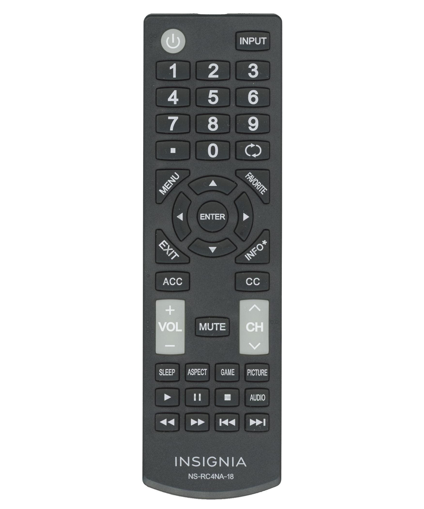 Insignia NSRC4NA18 TV Remote Control - NS-RC4NA-18 - 504Q3941105