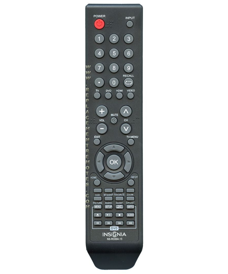 Insignia NSRC05A13 TV/DVD Remote Control - NS-RC05A-13