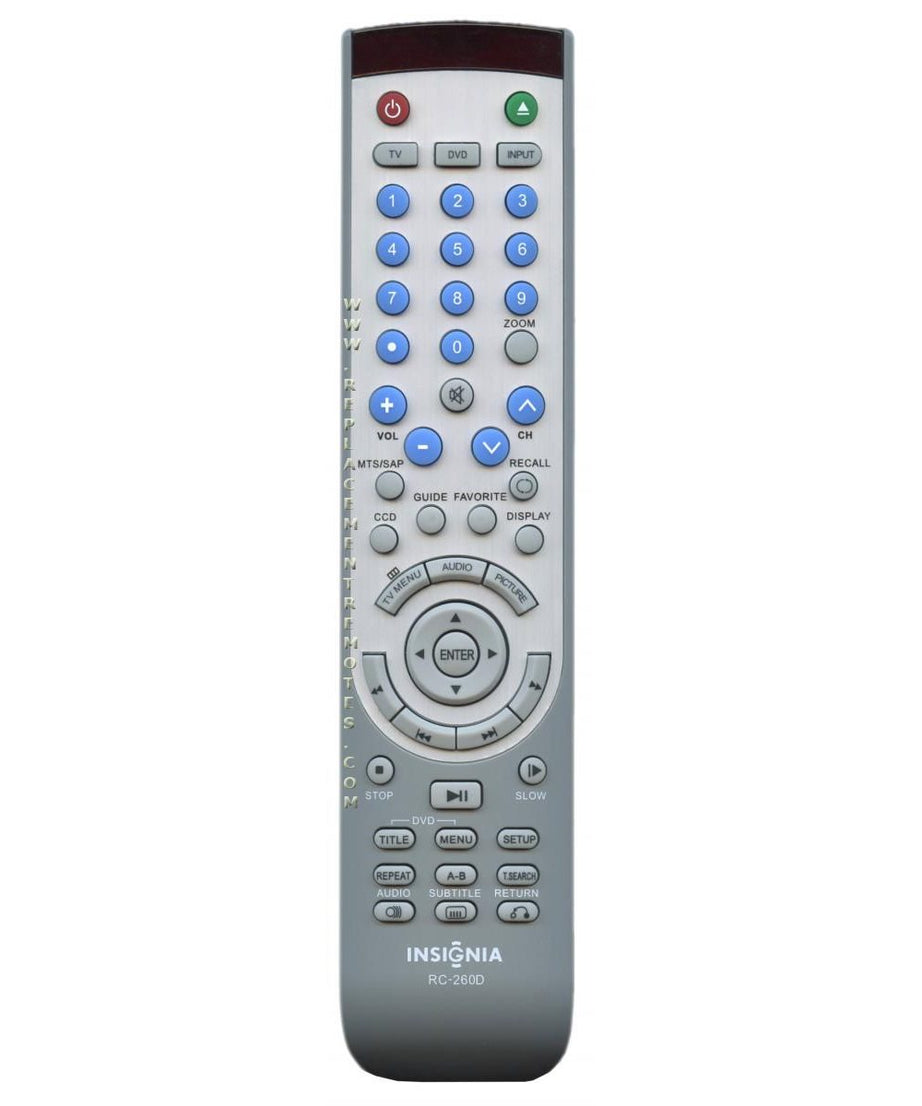 Insignia RC260D TV / DVD Combo Remote Control - TV-5620-68, TV562068, ES06195