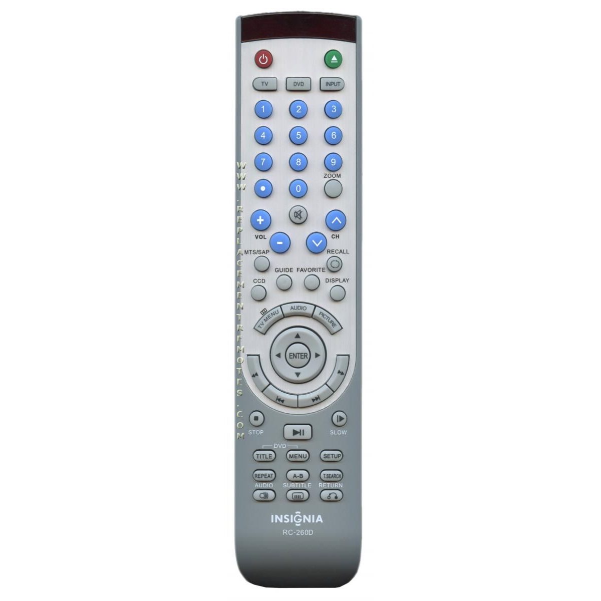 Insignia RC260D TV / DVD Combo Remote Control - TV-5620-68, TV562068, ES06195