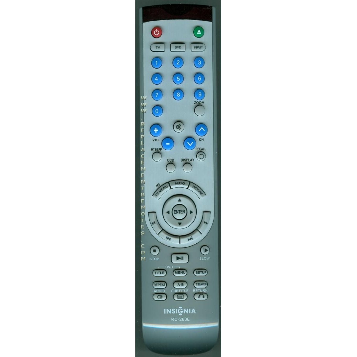 Insignia RC260E TV/DVD Combo Remote Control - ES06195E