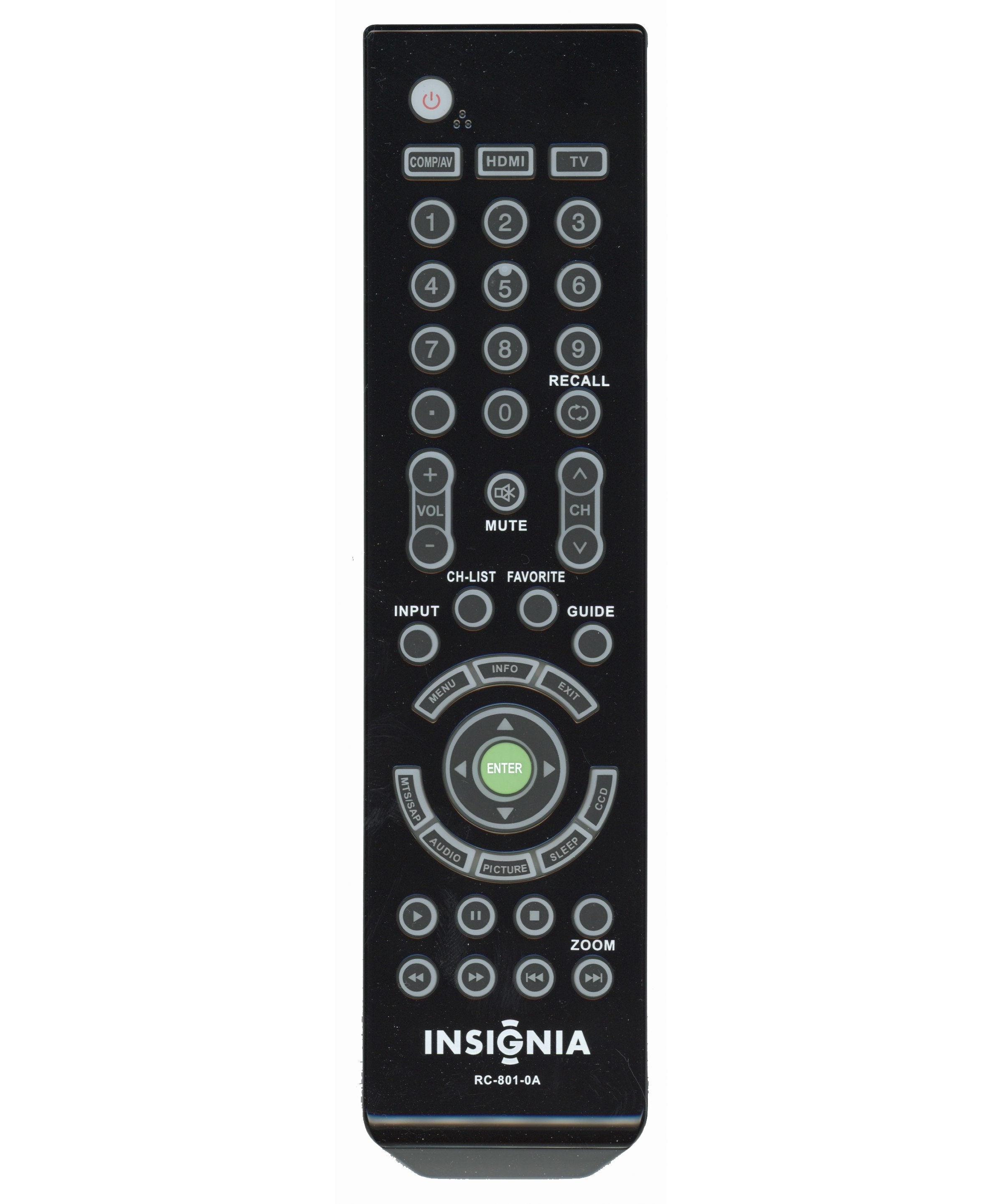 Insignia RC8010A for 2011 TV Remote Control