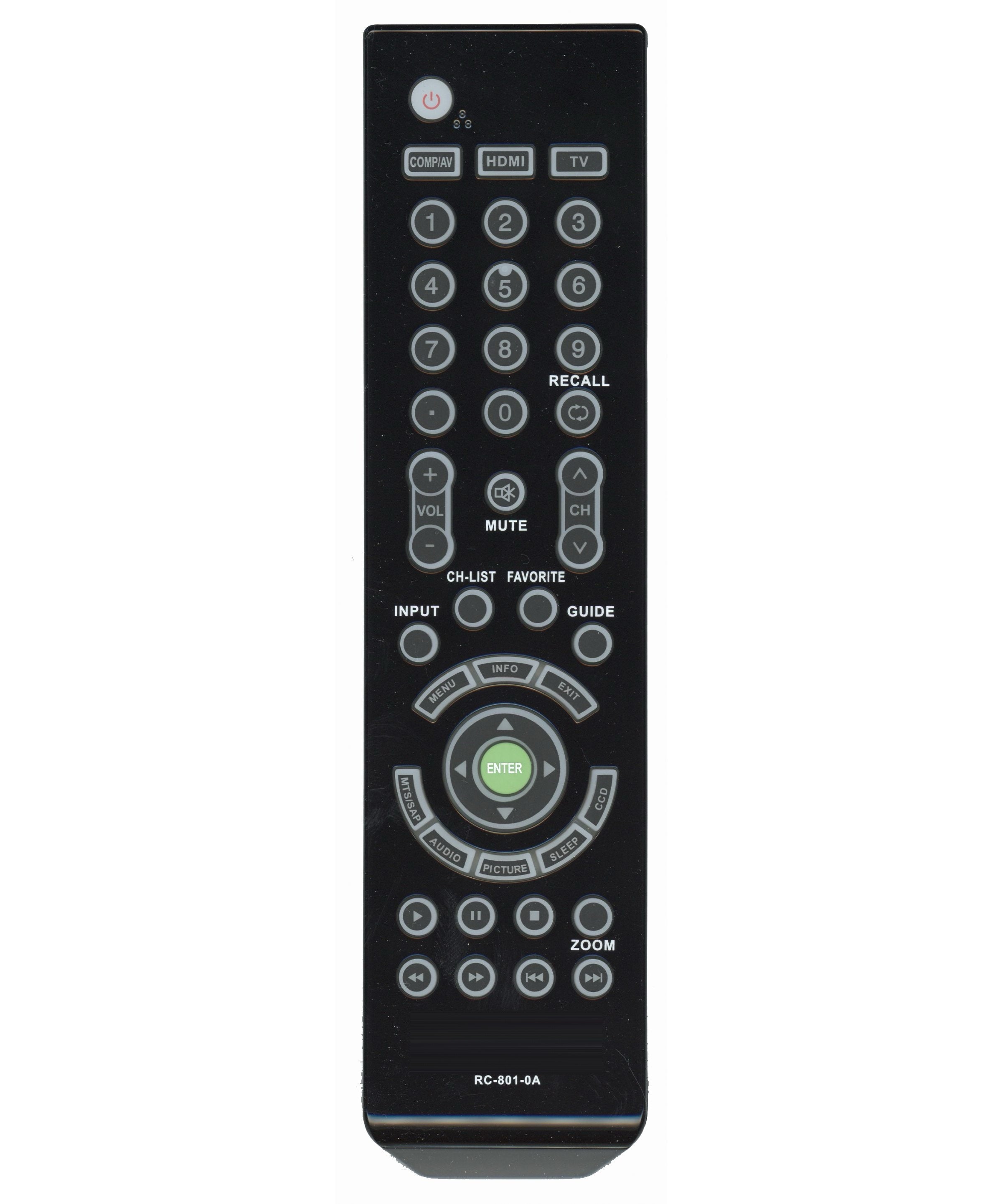 Insignia RC8010A for 2011 TV Remote Control