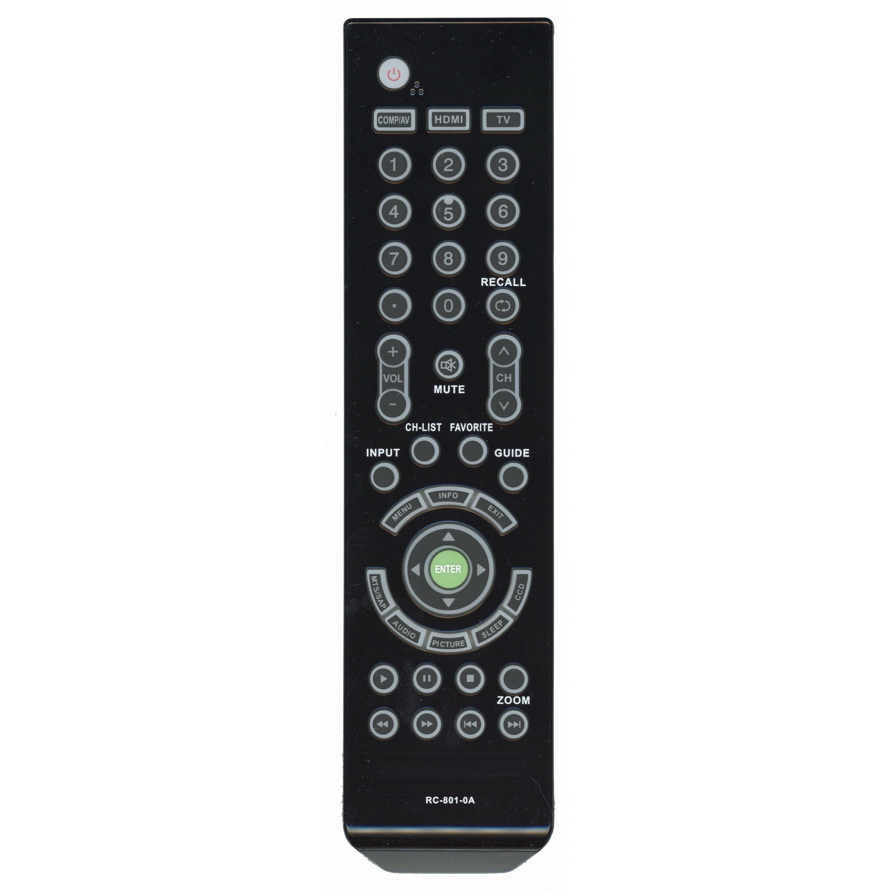 Insignia RC8010A for 2011 TV Remote Control
