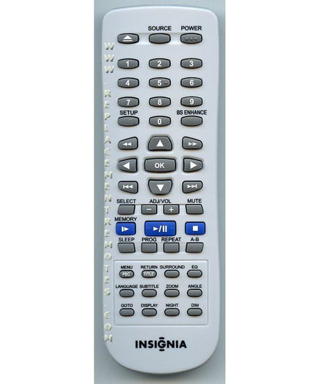Insignia WIR147002B301 DVD Remote Control