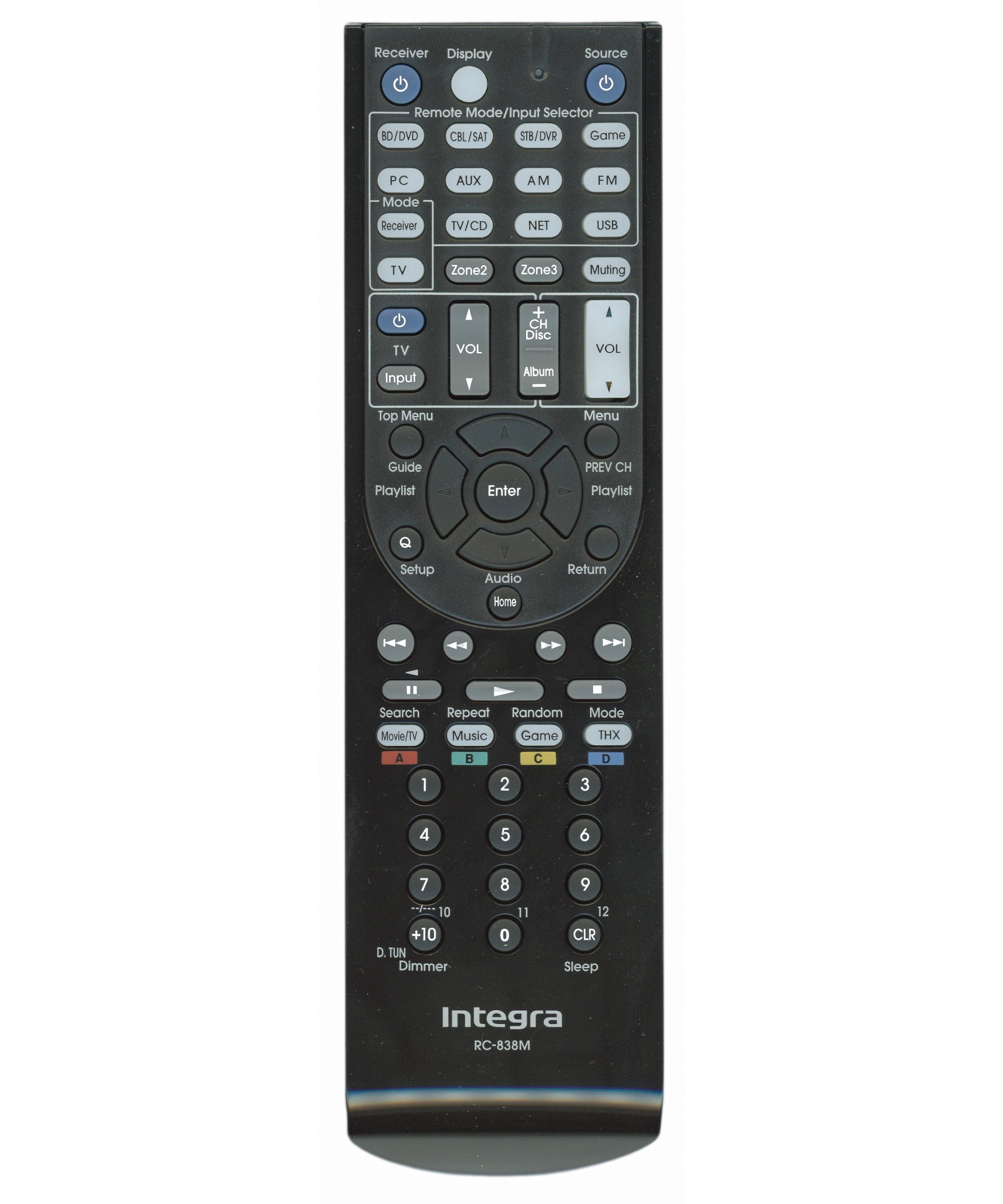 Integra RC838M / 24140838 A/V Receiver Remote Control