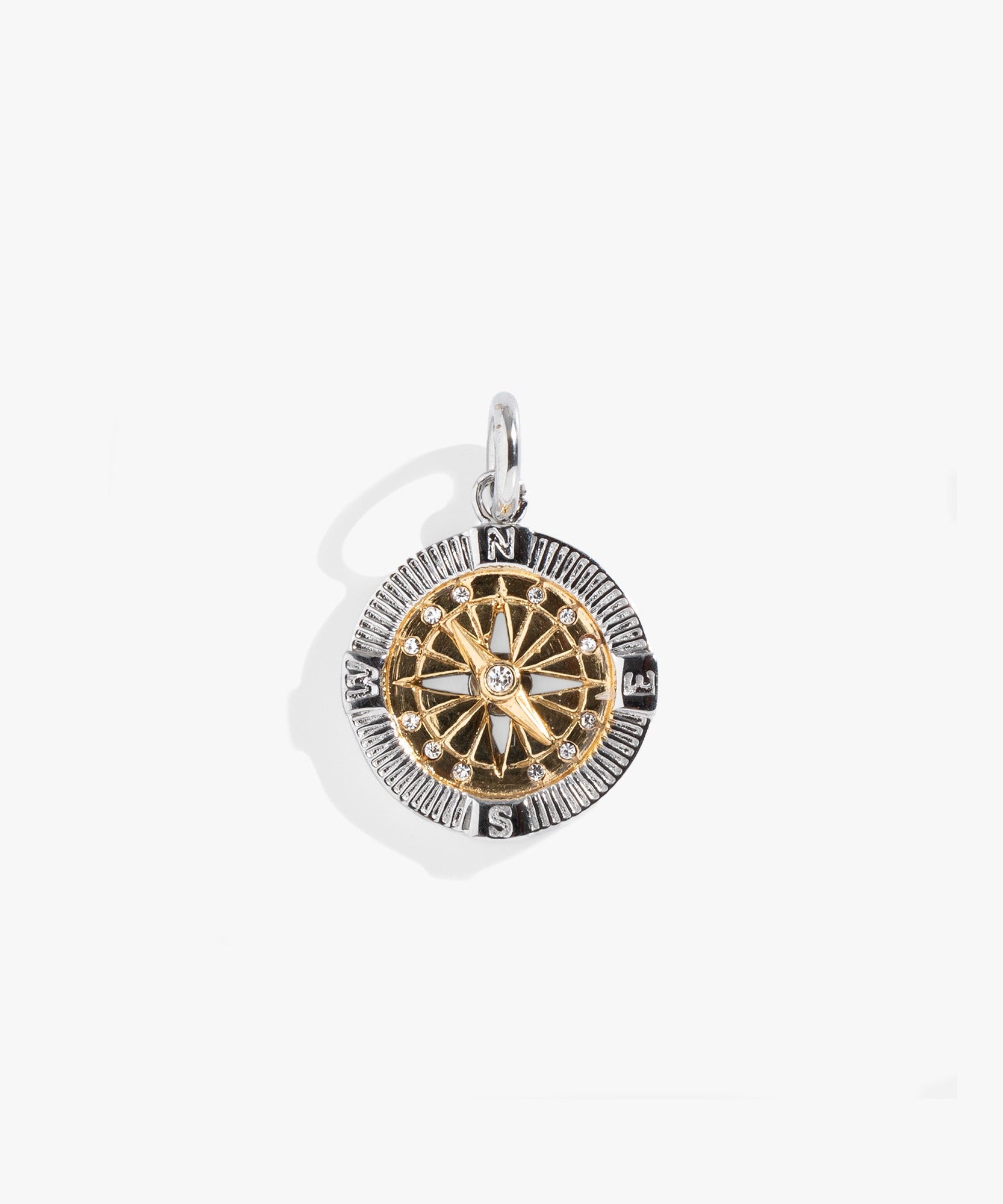 Interchangeable Two-Tone Compass Charm