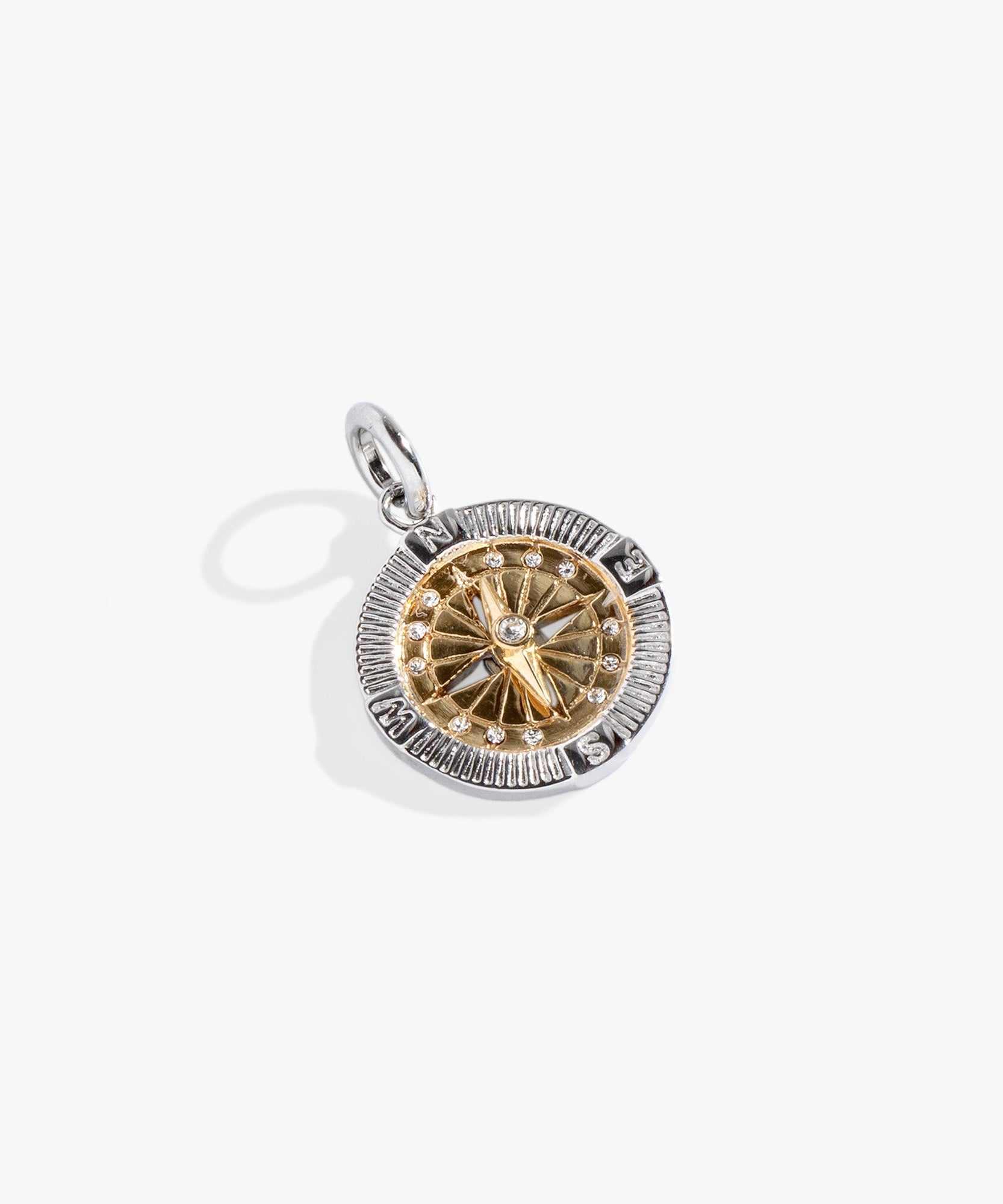Interchangeable Two-Tone Compass Charm