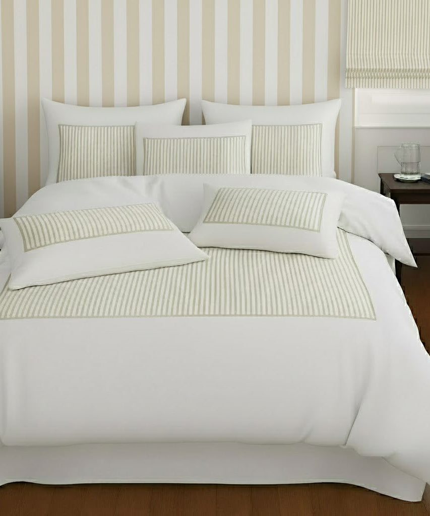 Classic Applique Ticking Stripe Cotton Duvet Cover Set