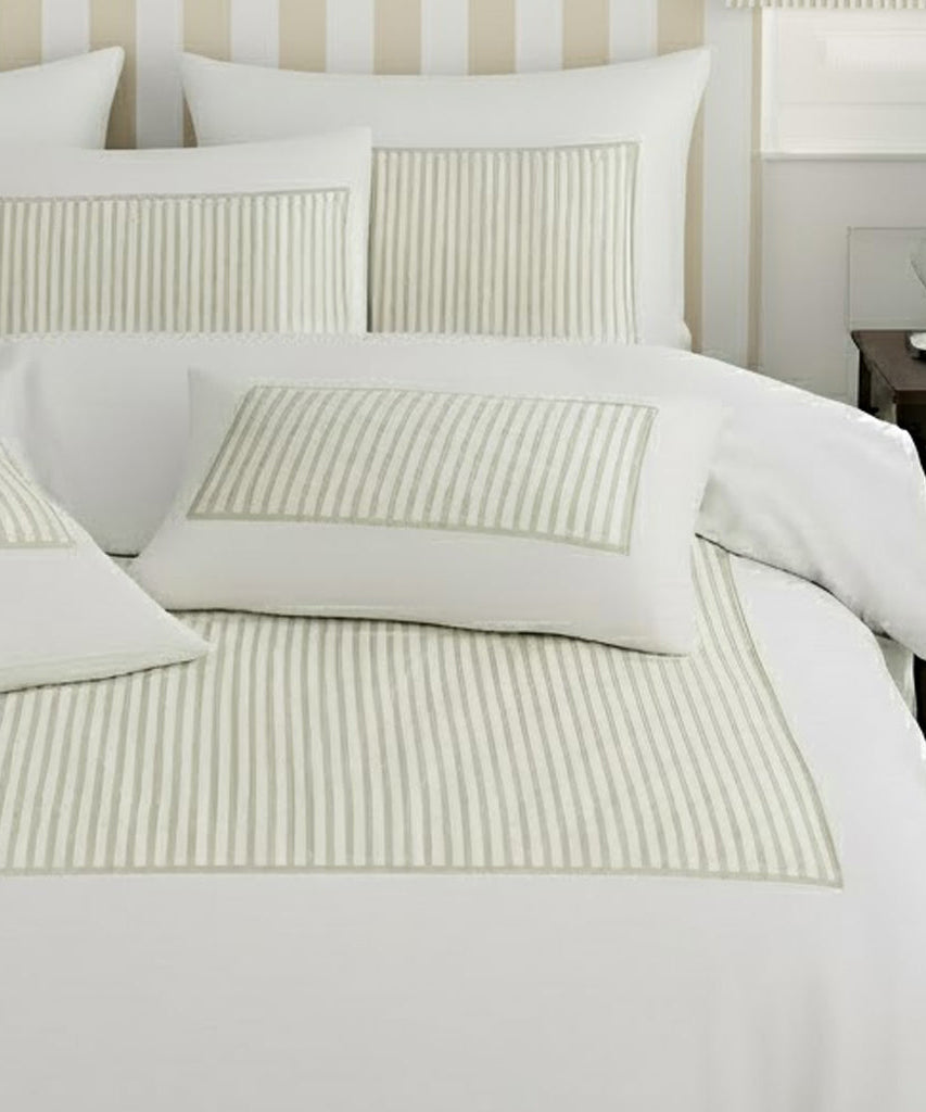 Classic Applique Ticking Stripe Cotton Duvet Cover Set
