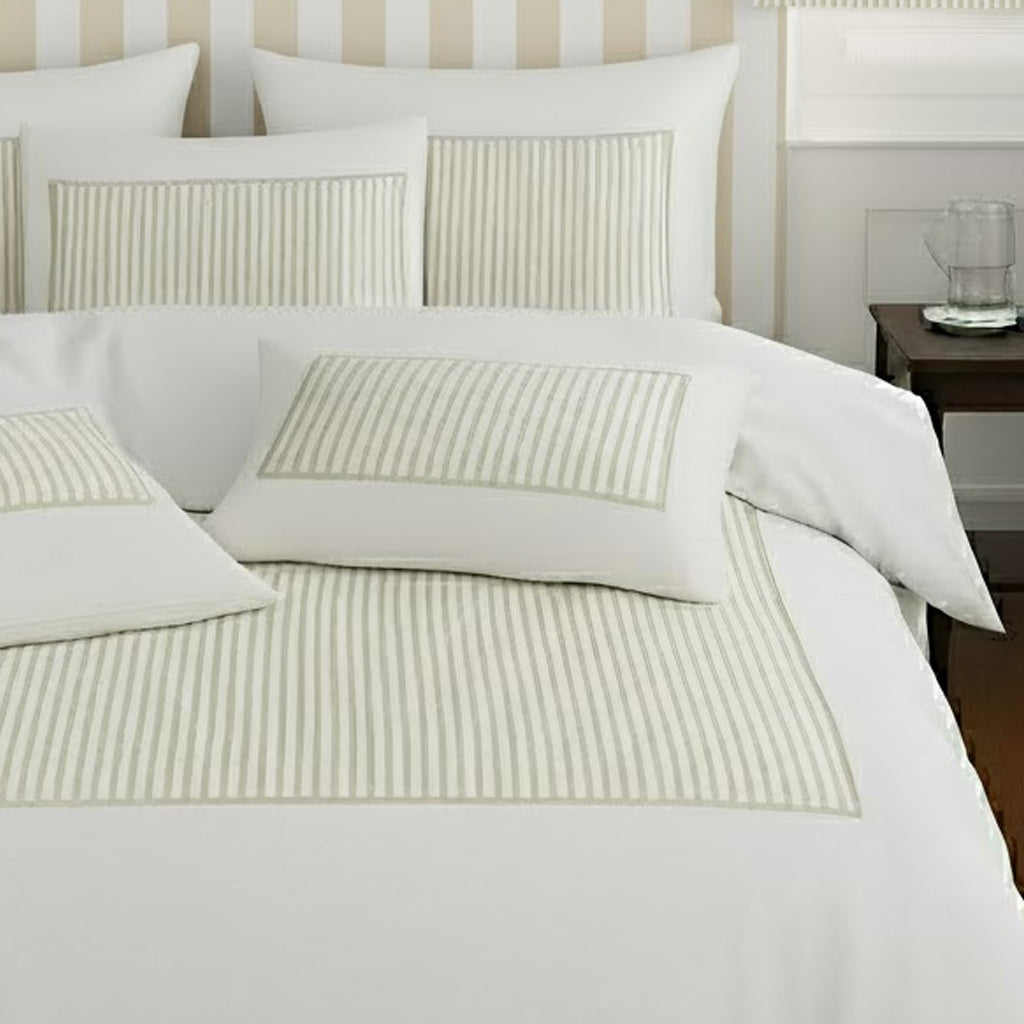 Classic Applique Ticking Stripe Cotton Duvet Cover Set