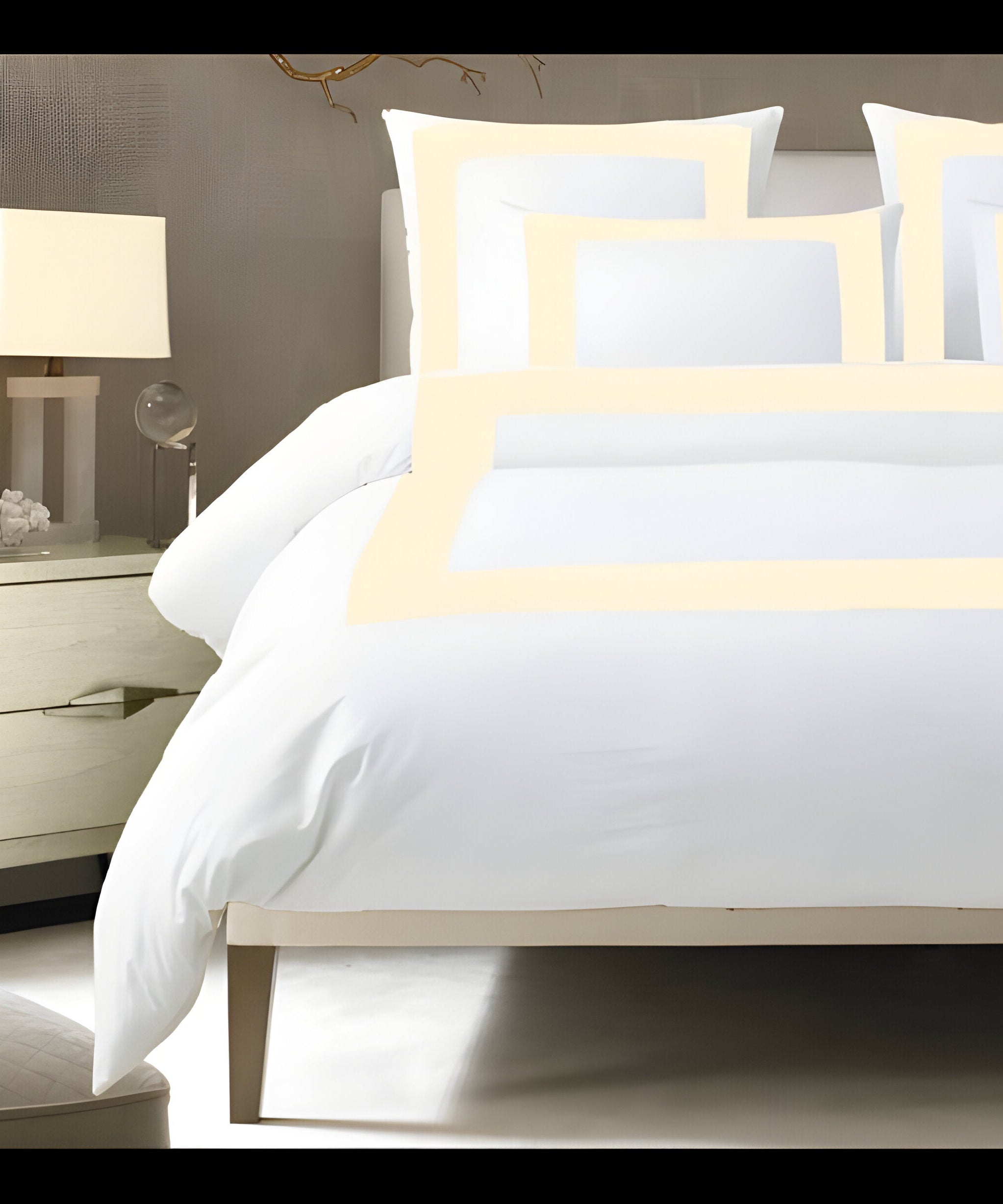 400TC Cotton Sateen Border Frame Duvet Cover Set