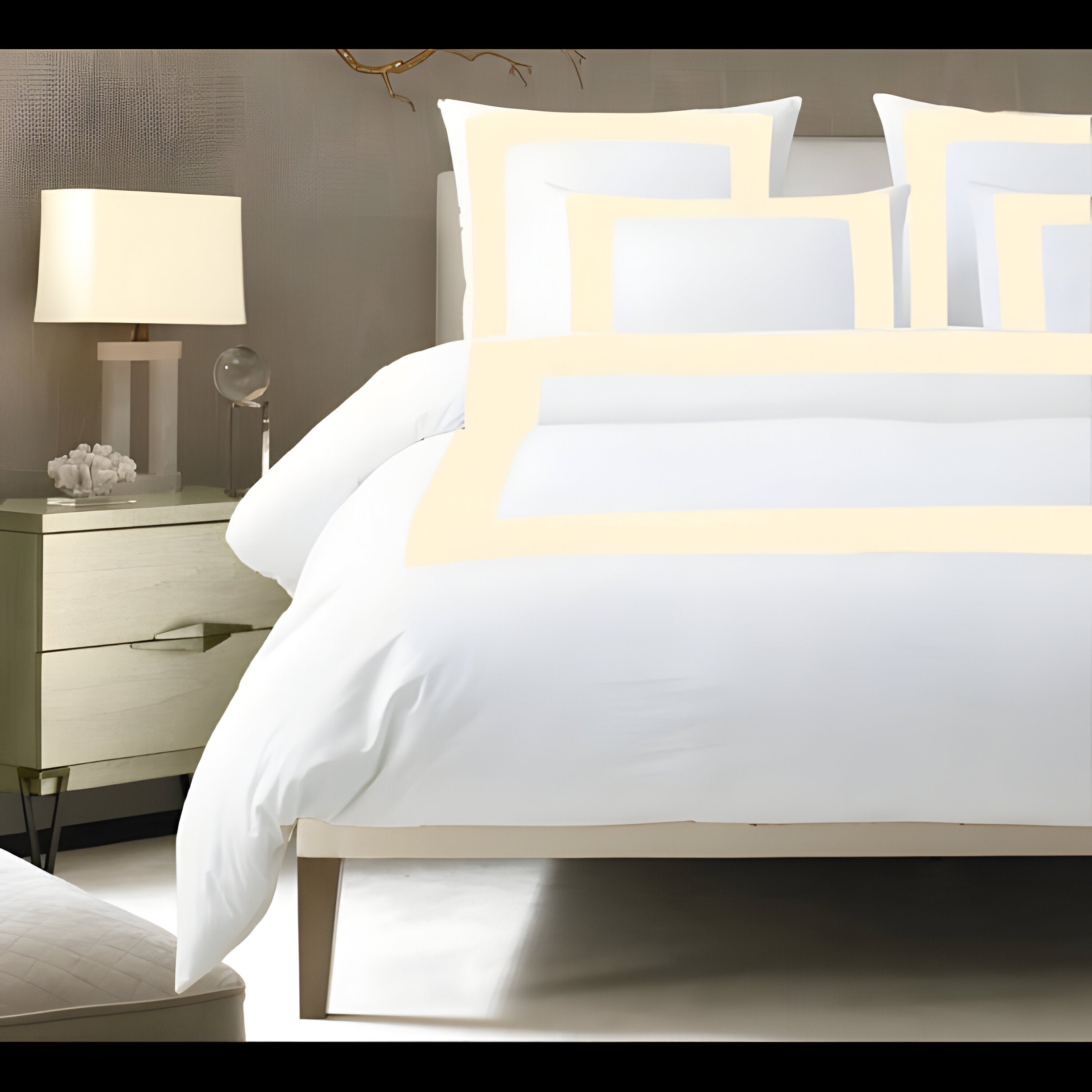 400TC Cotton Sateen Border Frame Duvet Cover Set