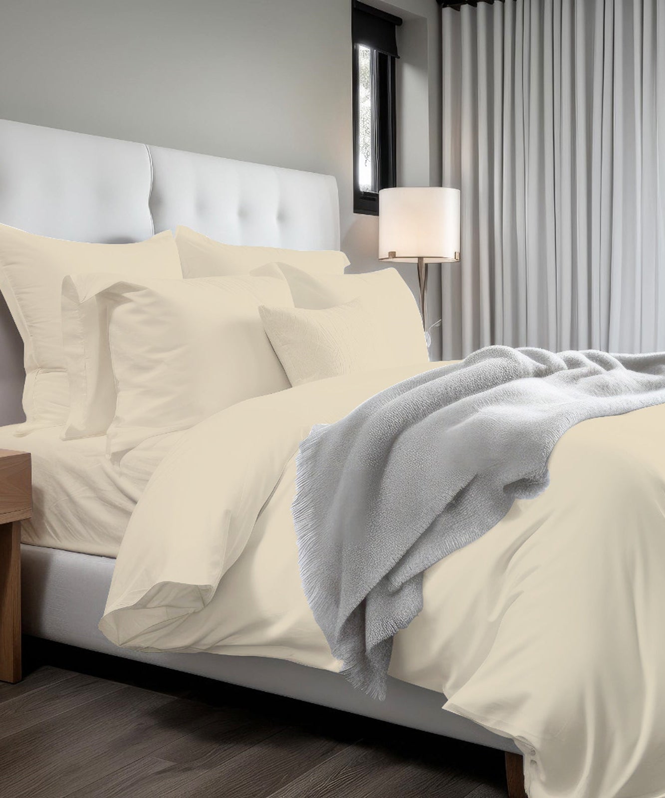 400TC Cotton Sateen Solid Duvet Cover Set