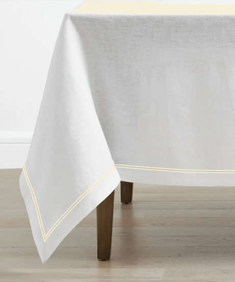 Double Embroidery Border Linen Table Cloth