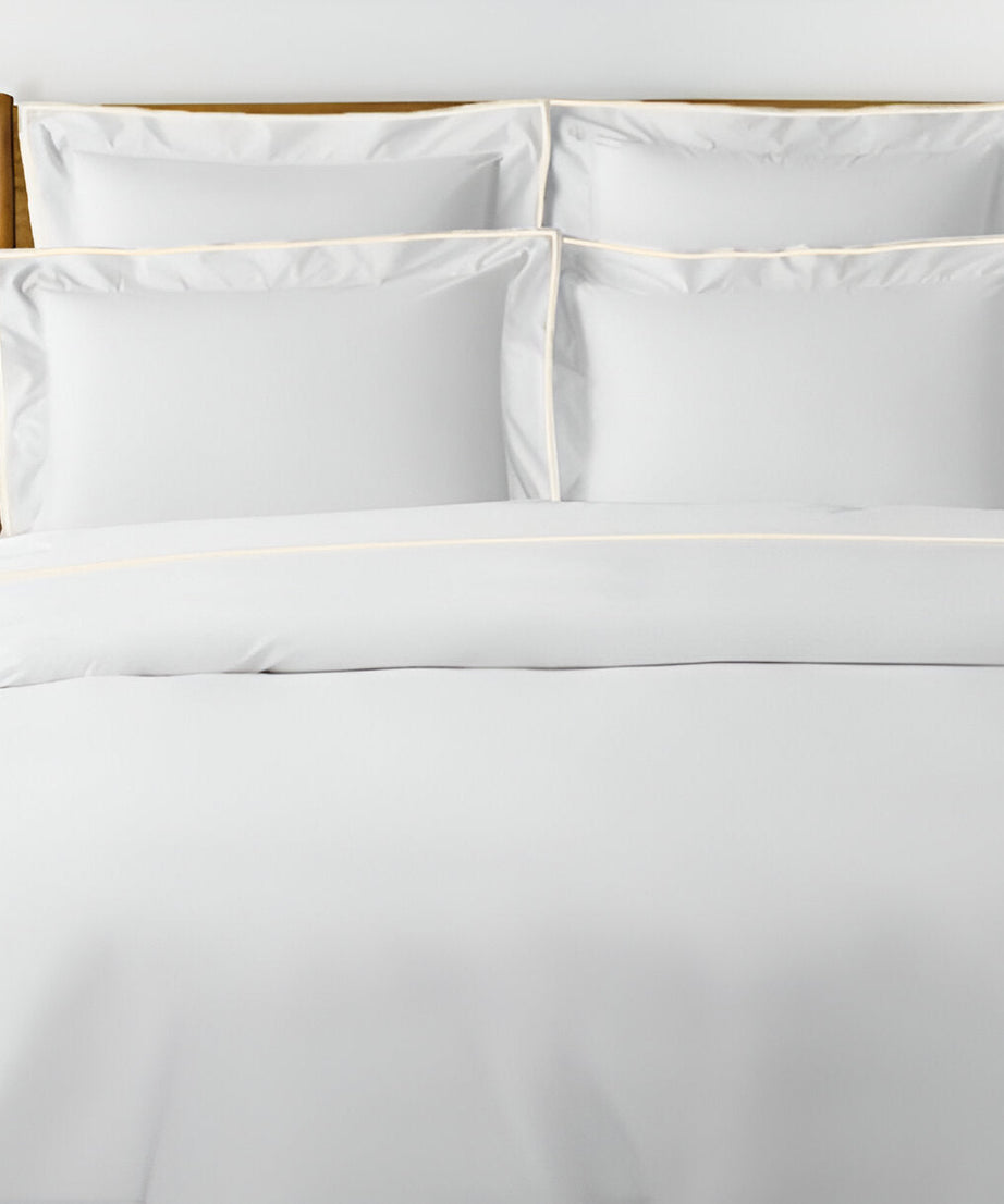 400TC Embroidery Cotton Sateen Solid Duvet Cover Set