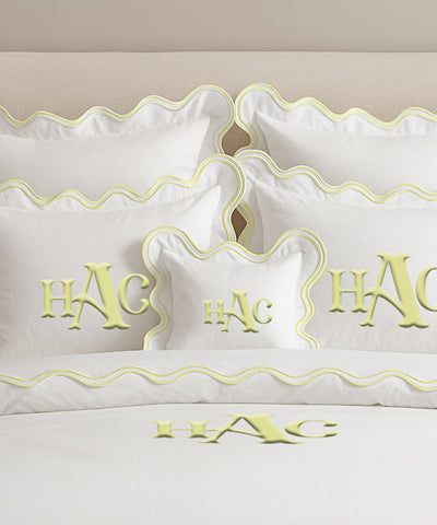 Monogram Cotton Luxurious Double Scallop Duvet Cover