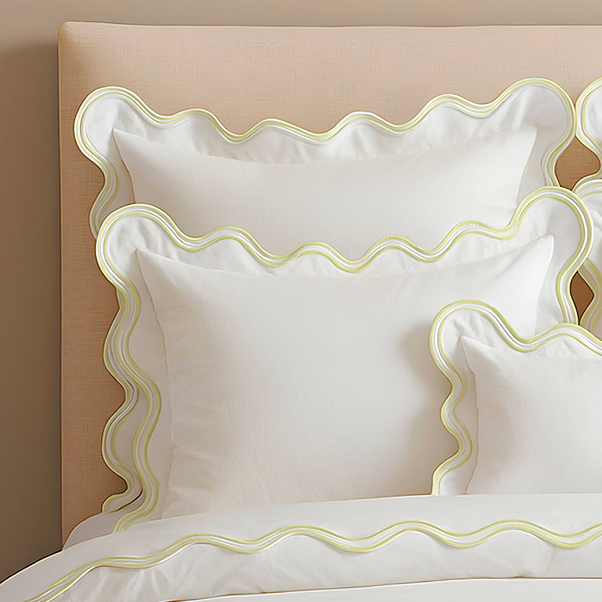 400TC Cotton Sateen Luxurious Double Scalloped Duvet Cover Set