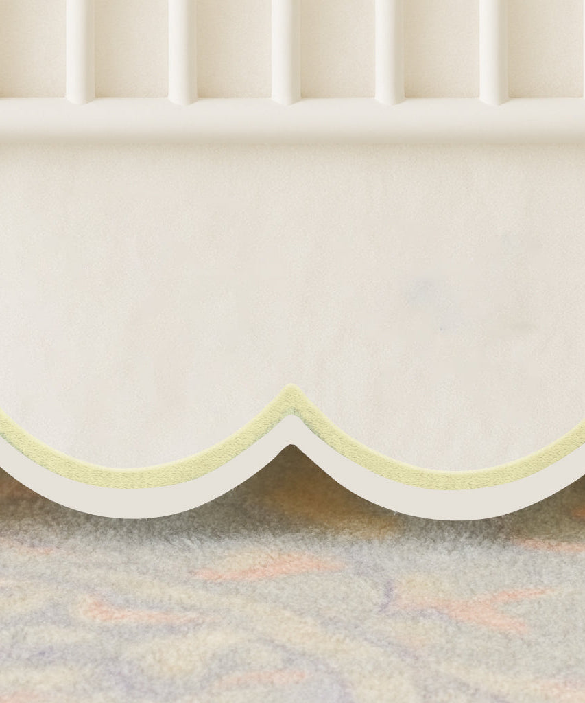 Scallop Embroidery Cotton Crib Skirt